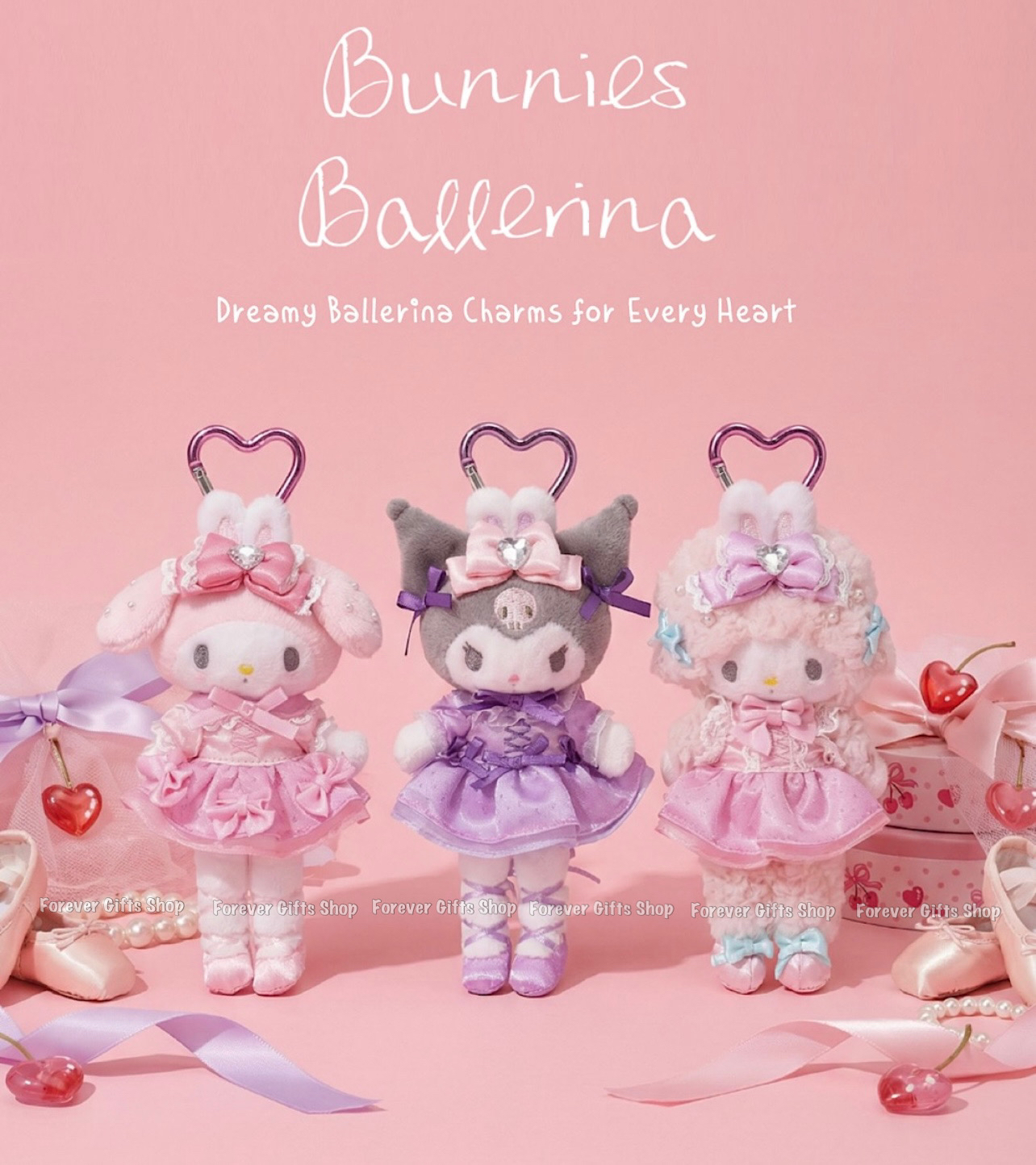 （約6月中旬到貨）🎌日本直送🎌 Sanrio Bunnies Ballerina 兔仔芭蕾舞造型長腿公仔掛飾系列💕
