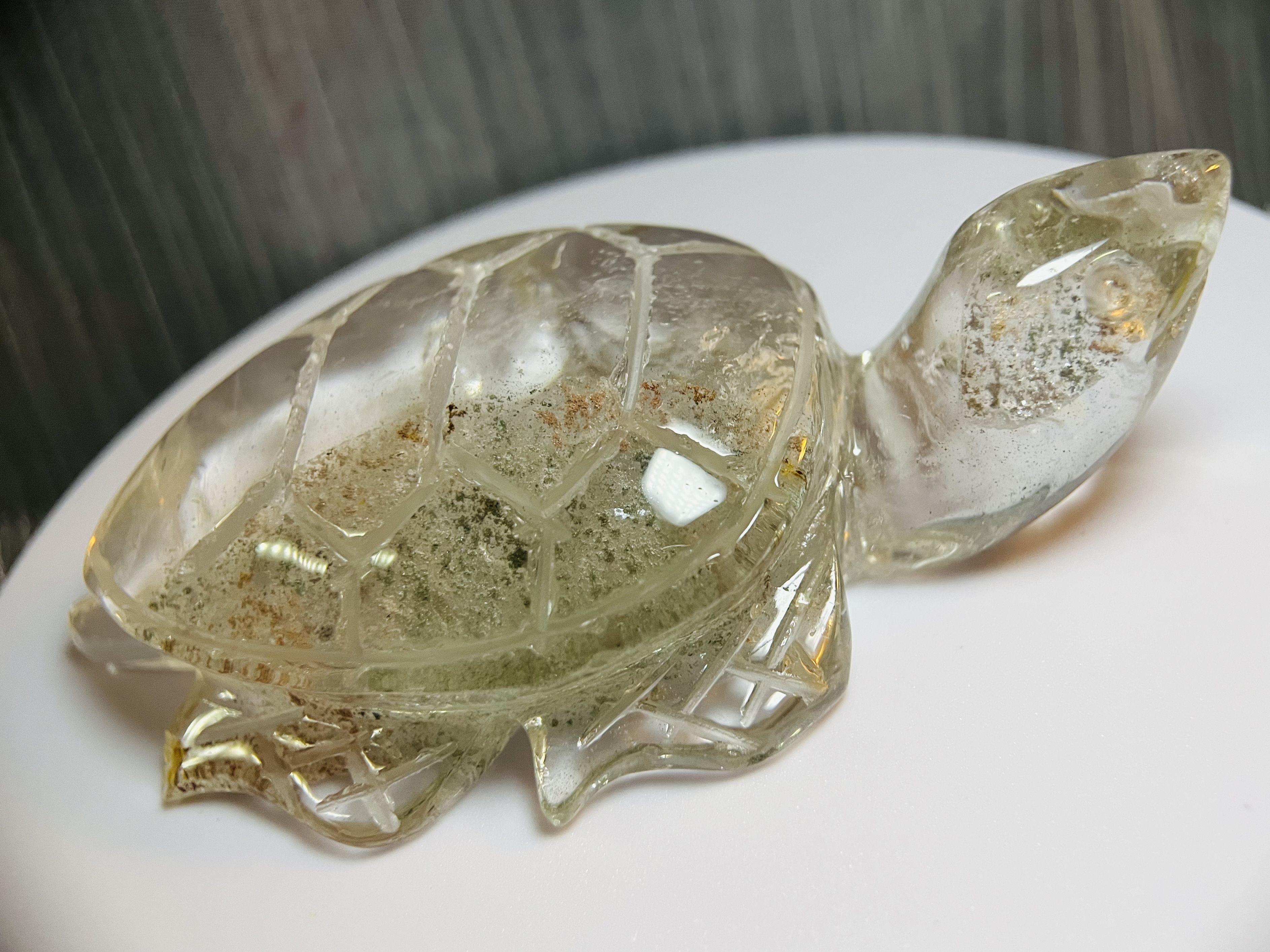 ⛓️‍💥微瑕疵⛓️‍💥29DE173 擺件｜烏龜🐢｜白水晶綠幽靈紅幽靈共生