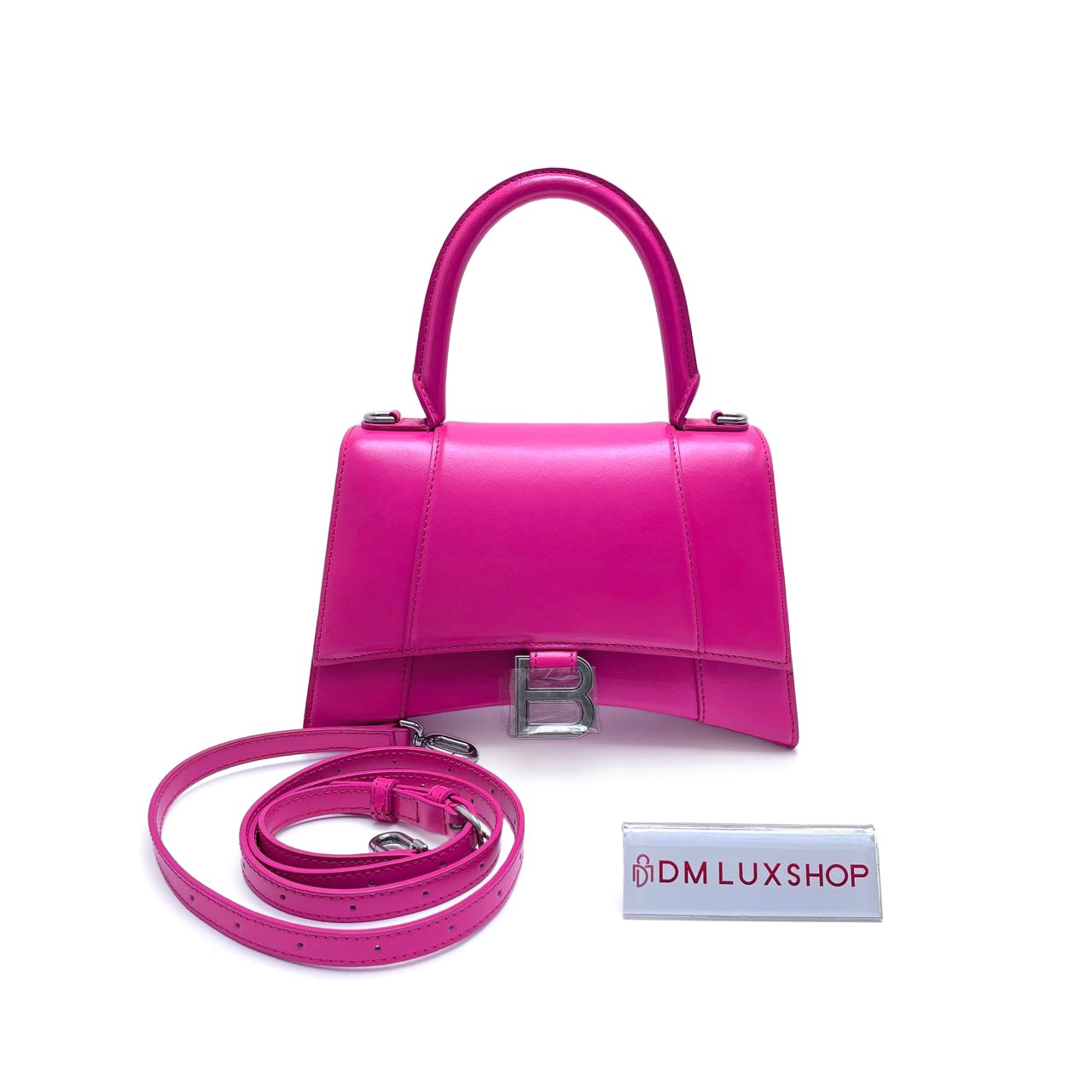 Balenciaga Pink Small Hourglass Top Handle