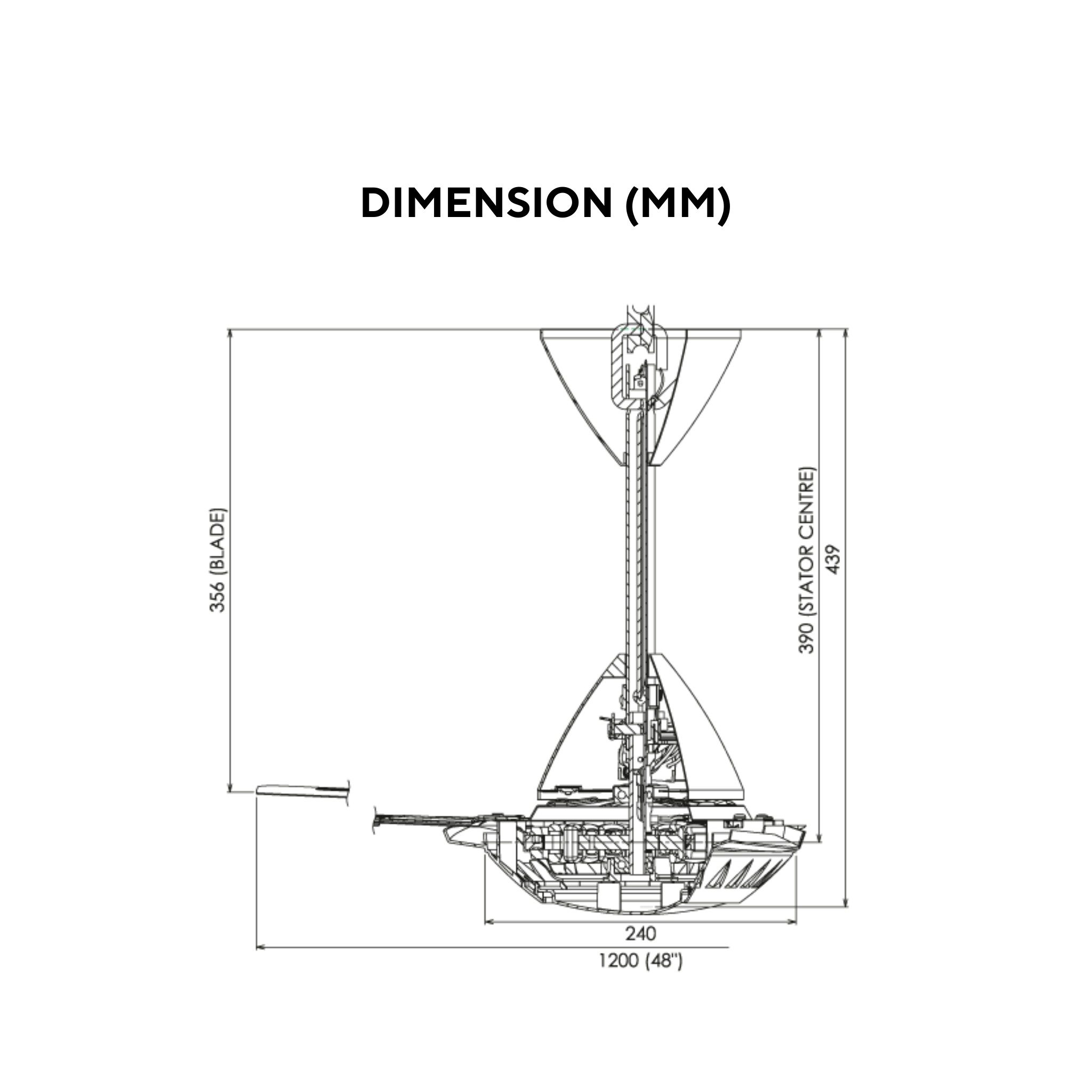 KDK 48" Ceiling Fan 3-Blade Regulator Copper Brown (K12W0)
