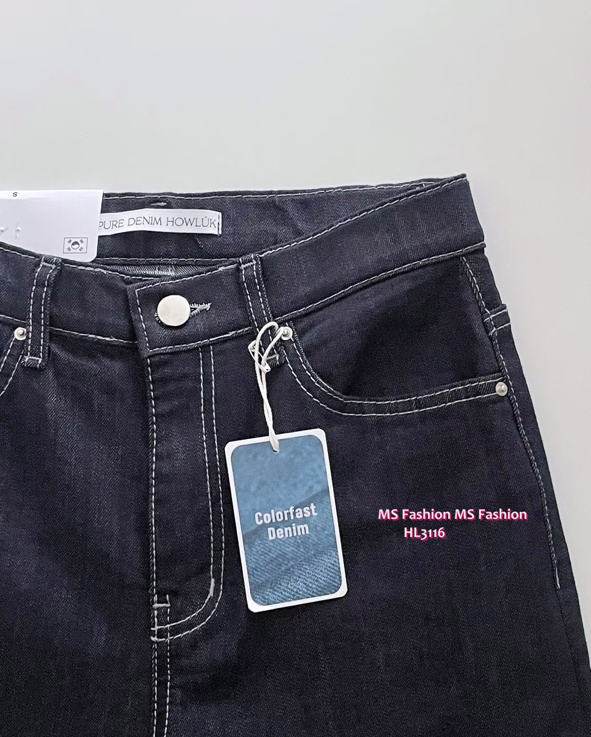 HL3116 韓國👖Howluk8分闊筒牛