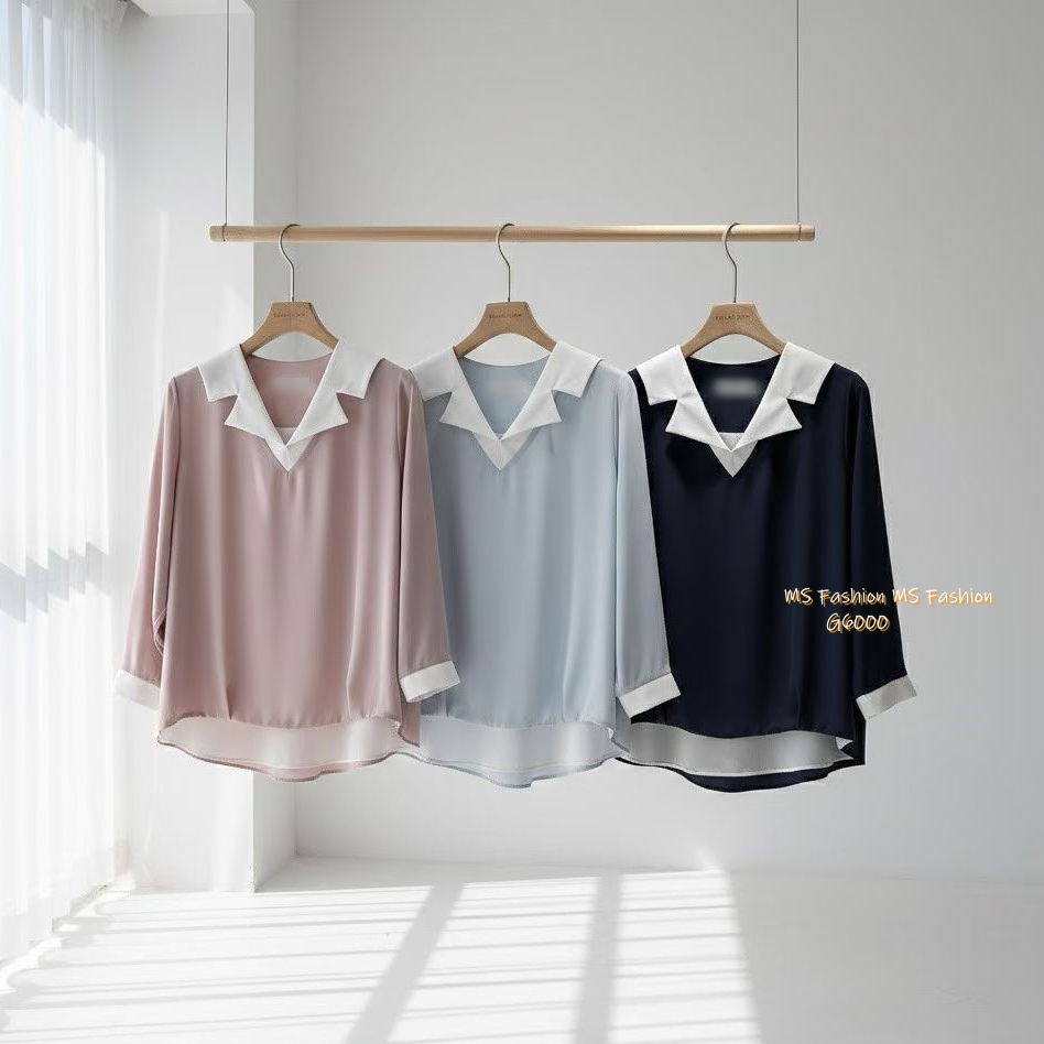 G6000 韓國🇰🇷靚料V領拼袖top