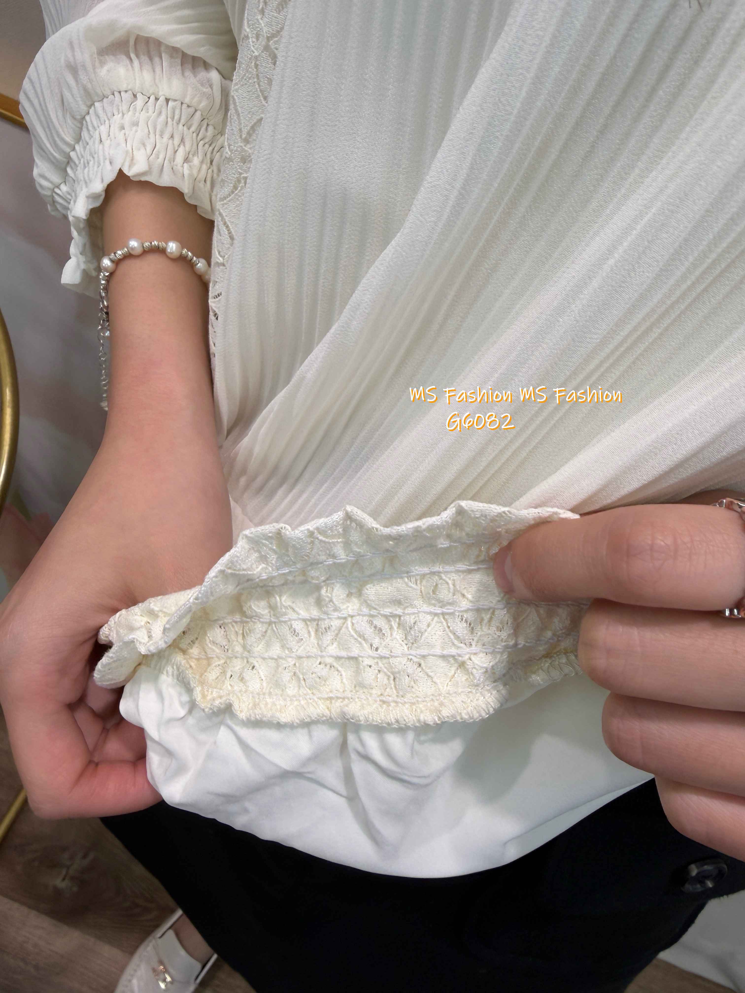 G6082 韓國🇰🇷通花百摺top