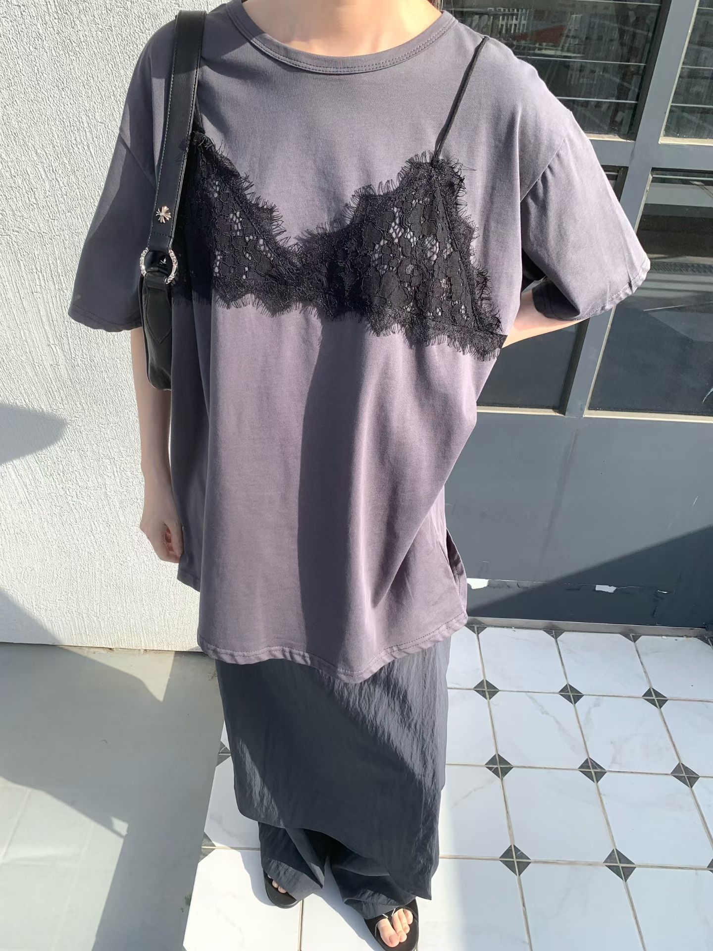 221324 假Lace Top Tee