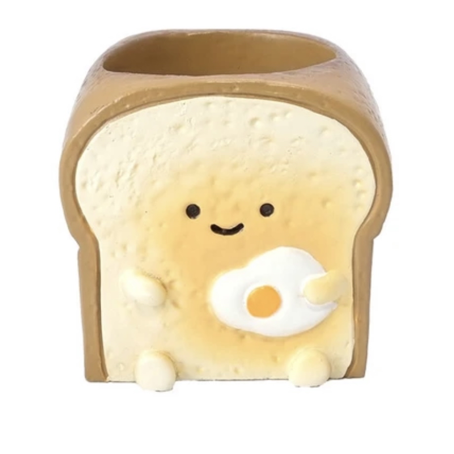 預售 拿著煎蛋的多士 小花器/收納兜