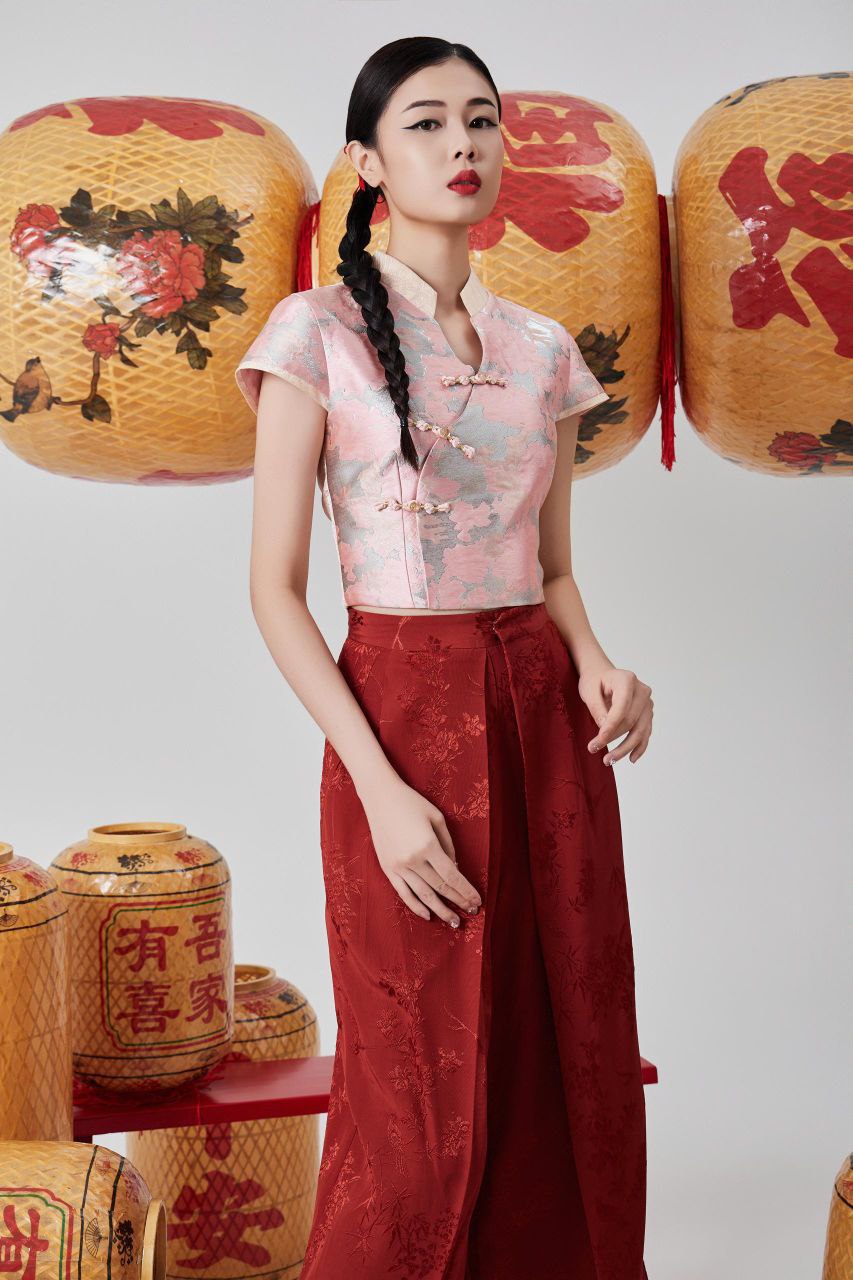 提花旗袍上衣 2617