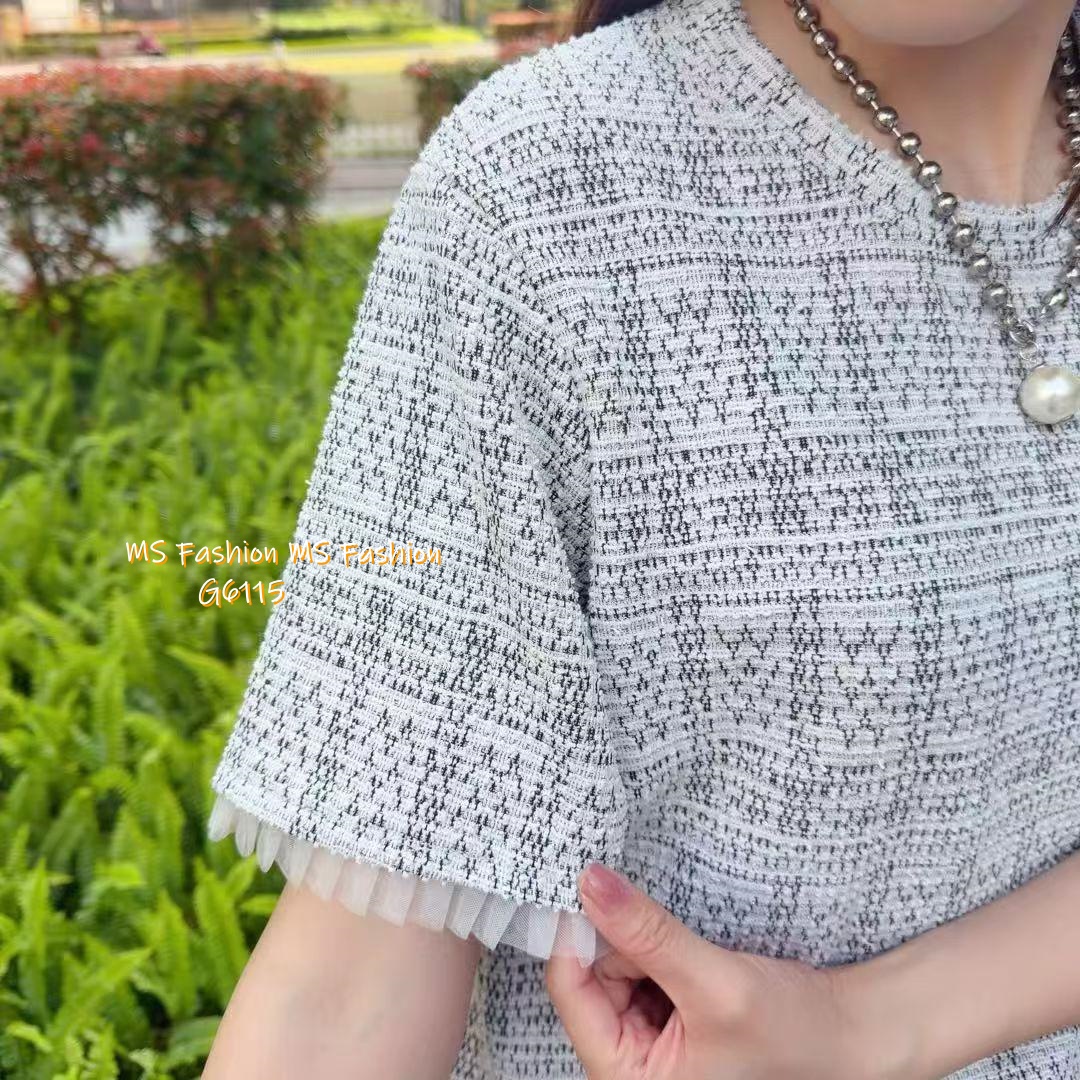 G6115 韓國🇰🇷拼紗ruffle top