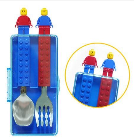 韓國直送🇰🇷 LegoOxford 樂高積木餐具盒3件套裝 叉+匙 (連透明收納盒)
