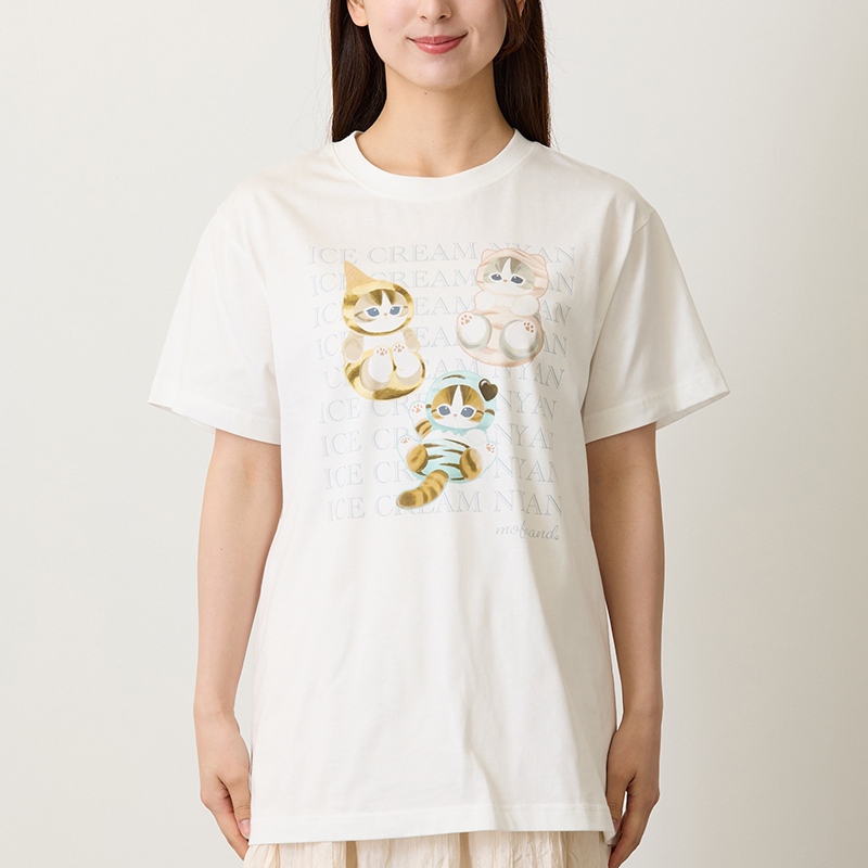 🌸 【預訂】mofusand Gelato T-shirt (White) - mofusand 5/6新品