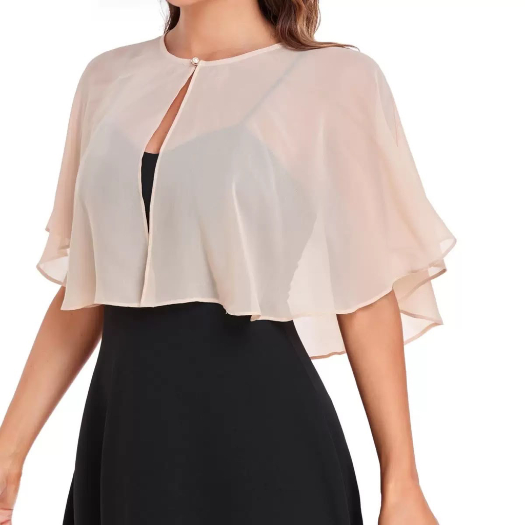 R3033 Celeste Chiffon Cape Cardigan