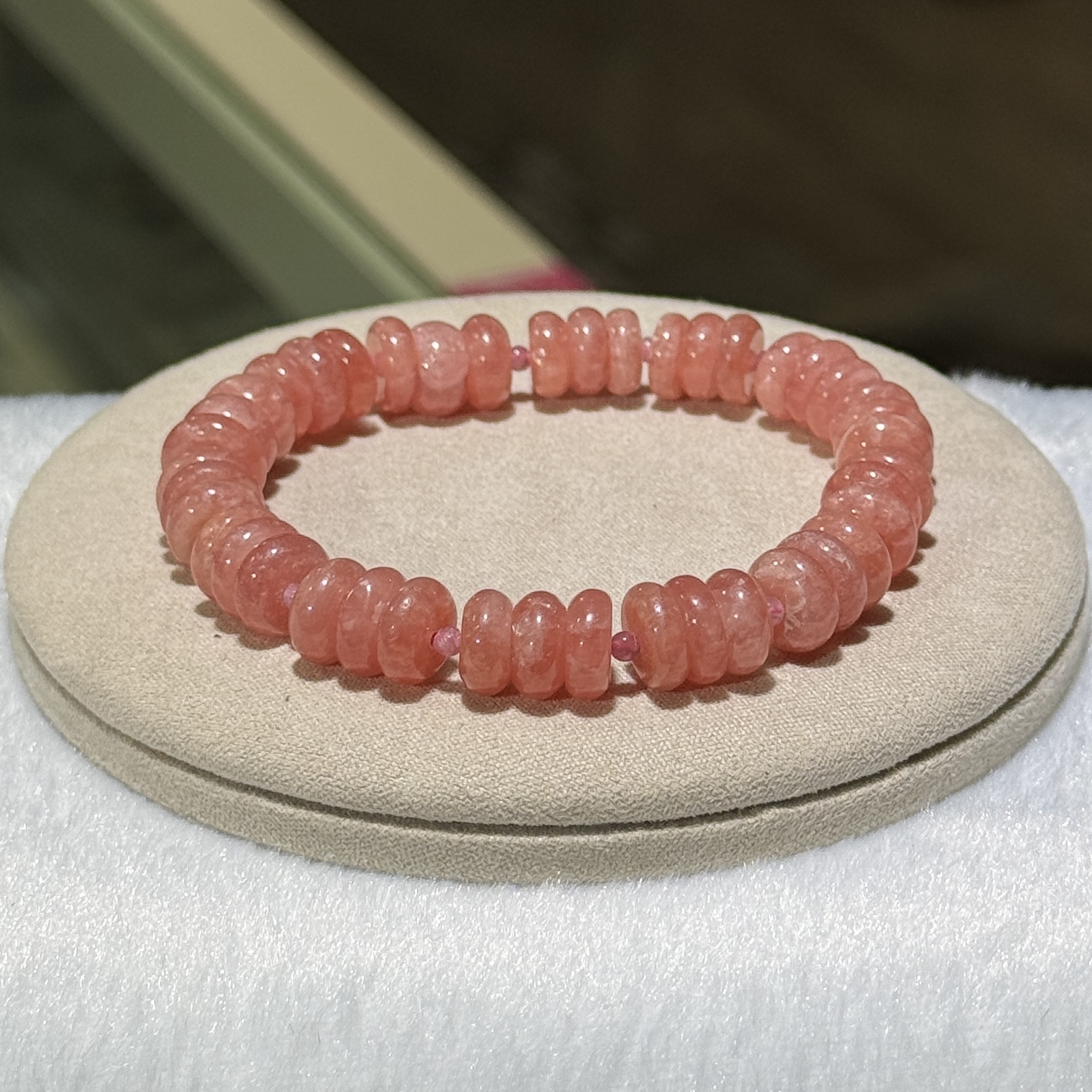 紅紋石盤珠手串 9 mm +/- (#01)