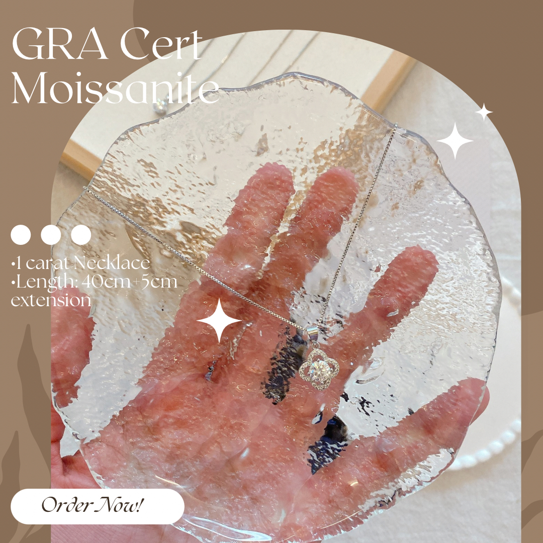 Moissanite Flower Pendant Necklace  