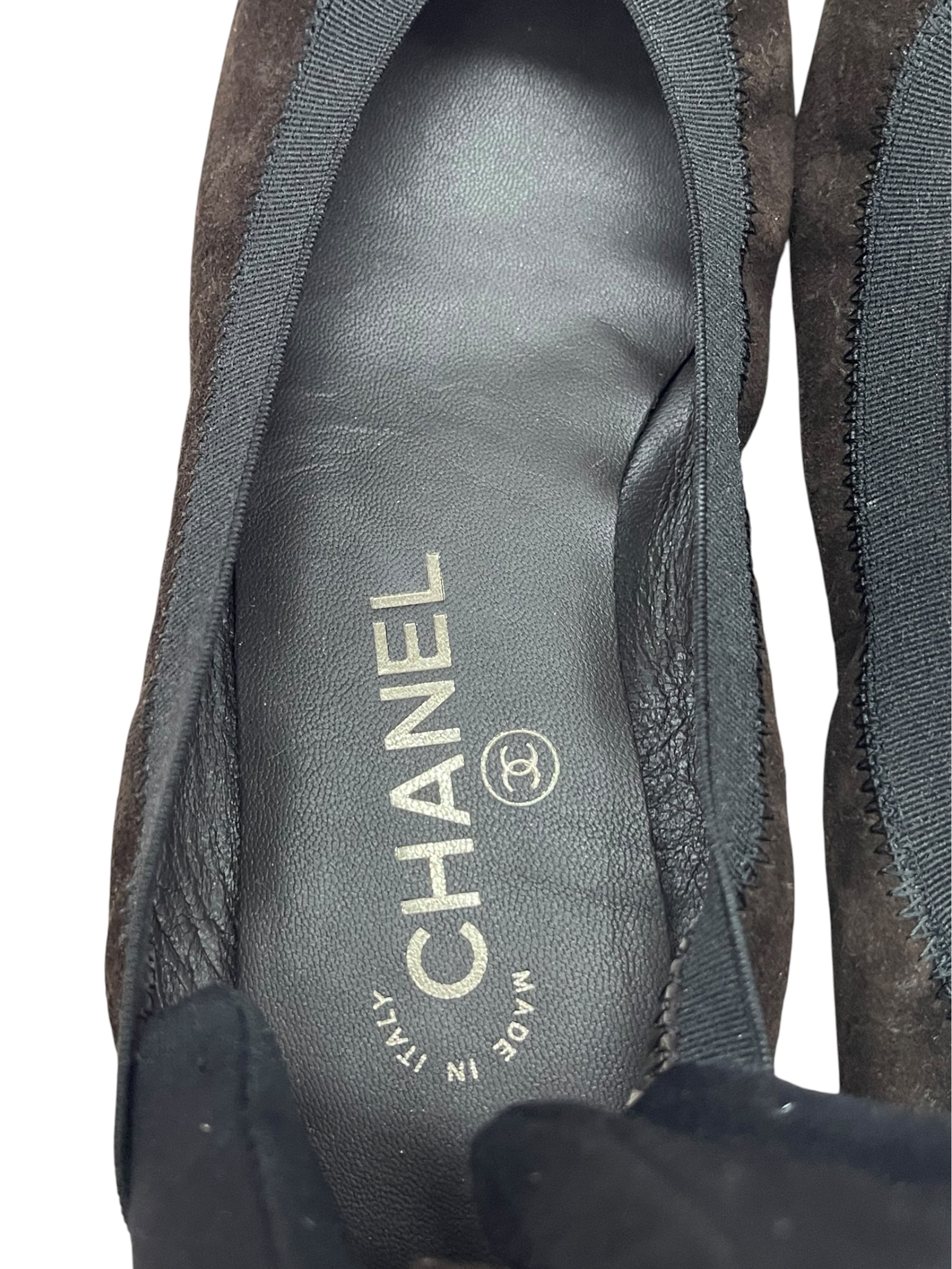 Pre-Owned Chanel Suede Cap Toe Ballerina Flats / Product Code: 080520