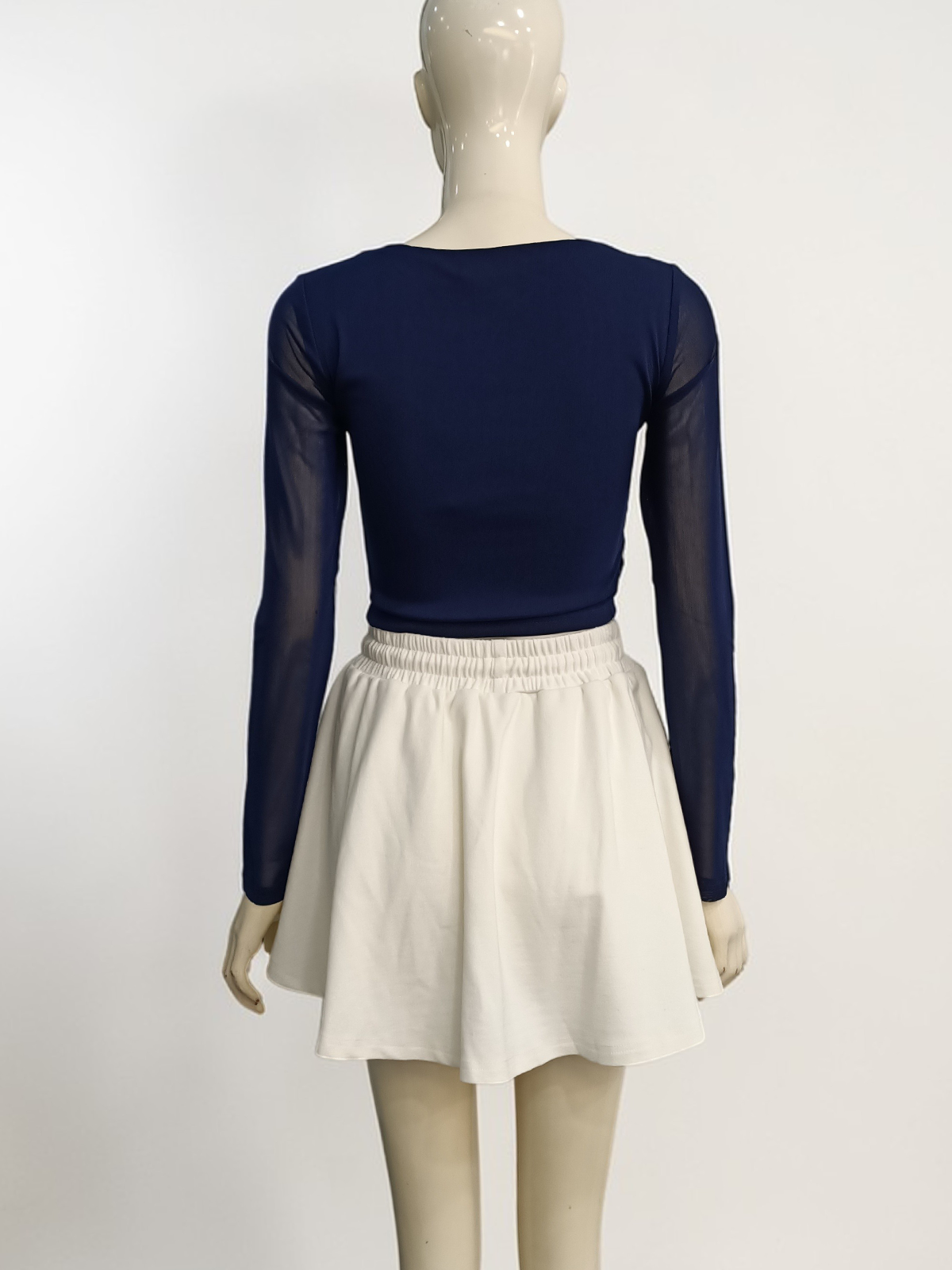 Velour Long Sleeve Square Neck Top M157