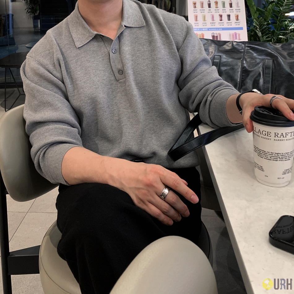 【100%保證韓國直送】經典立體哈吉編織鈕扣翻領針織衫 [6 color] RL114804