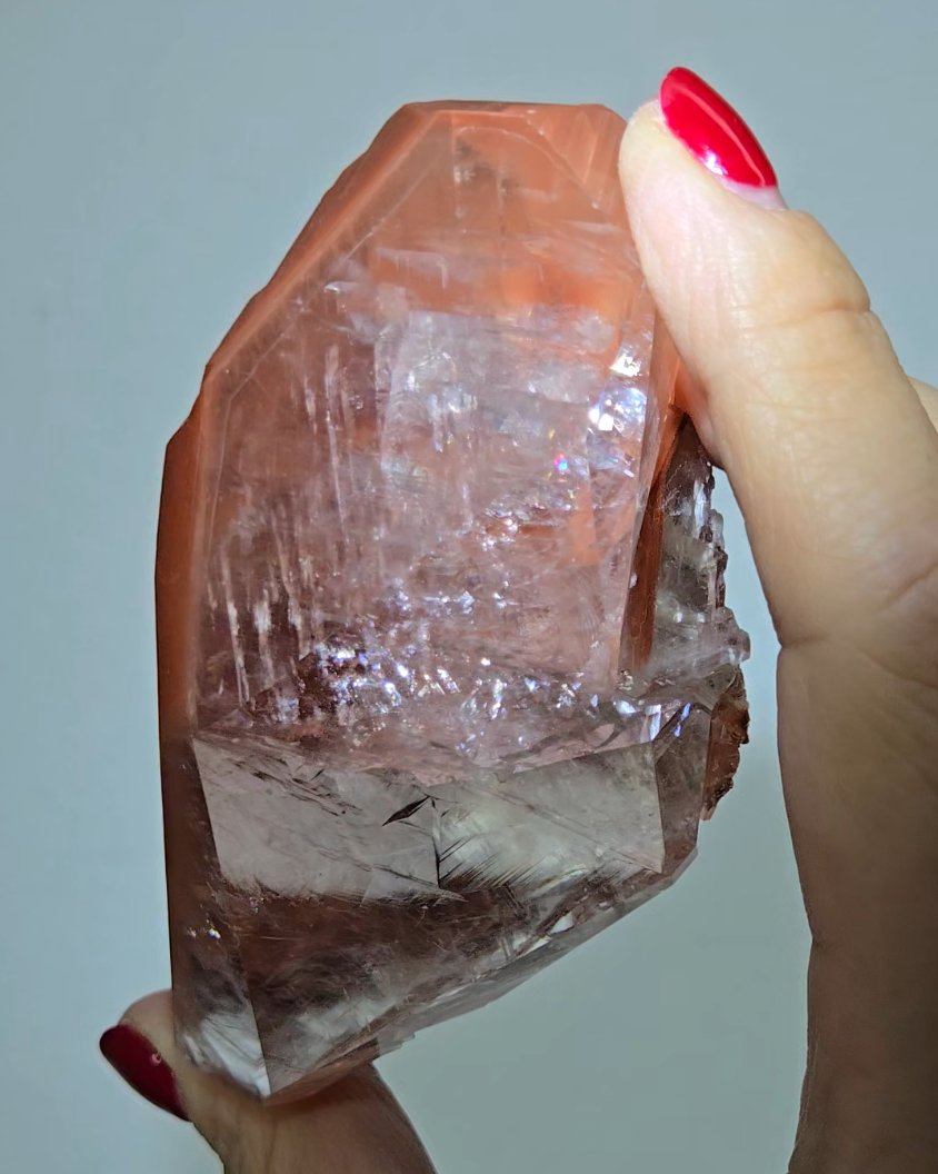 Red diamond calcite with stunning rainbows - CC48