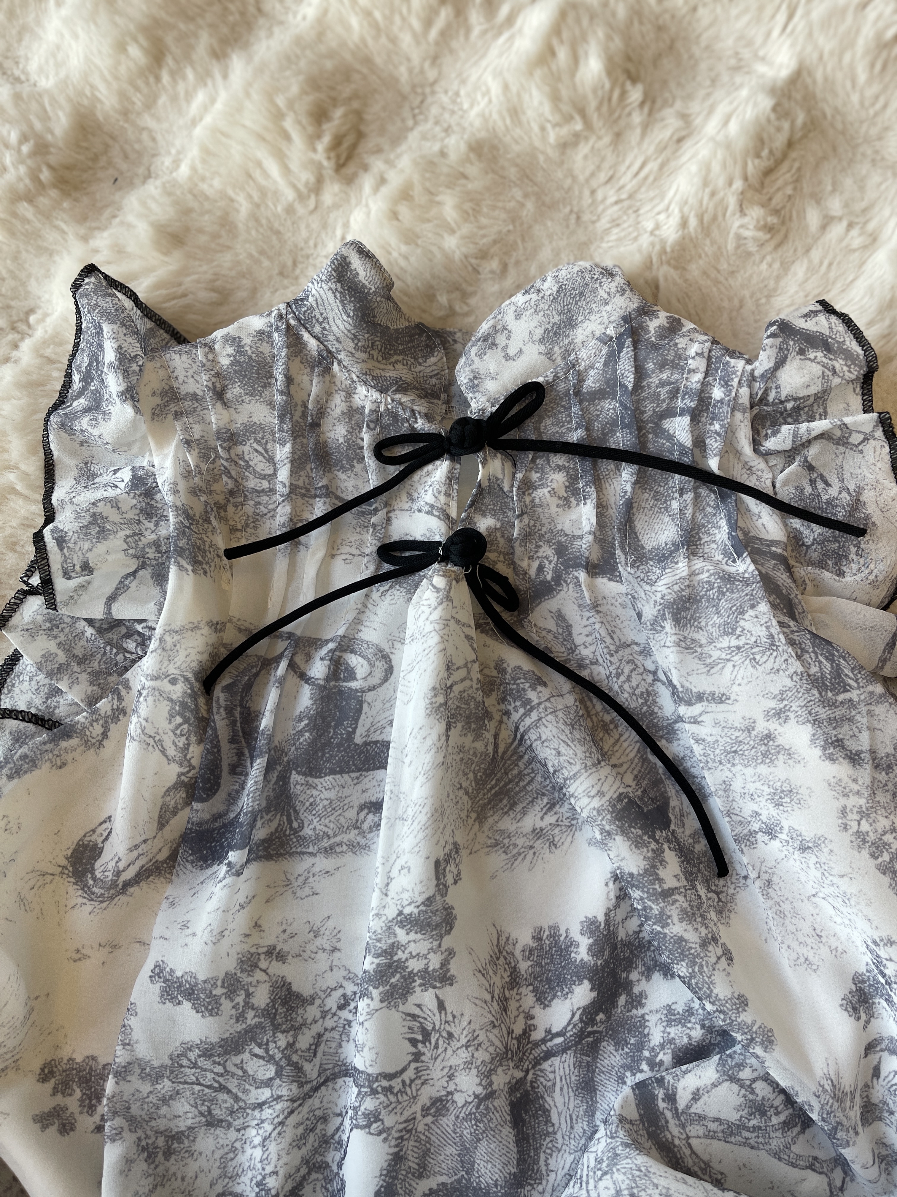 新中式小飞袖连衣裙