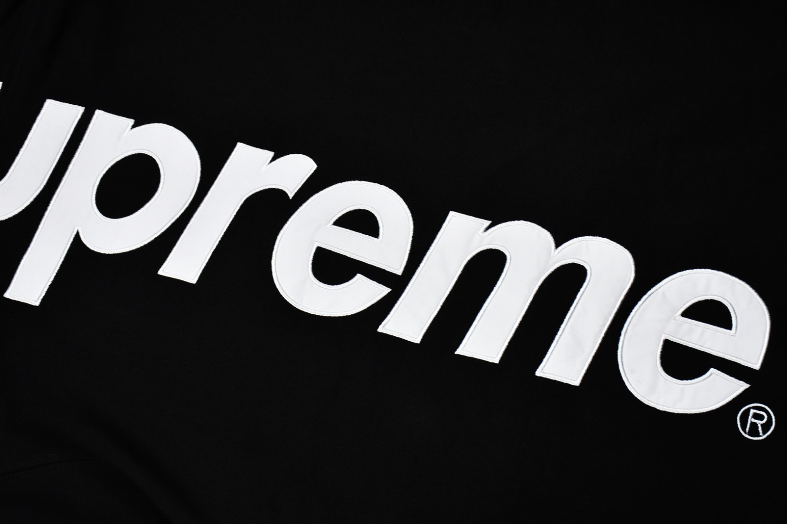 Supreme Satin Appliqué Hooded Sweatshirt