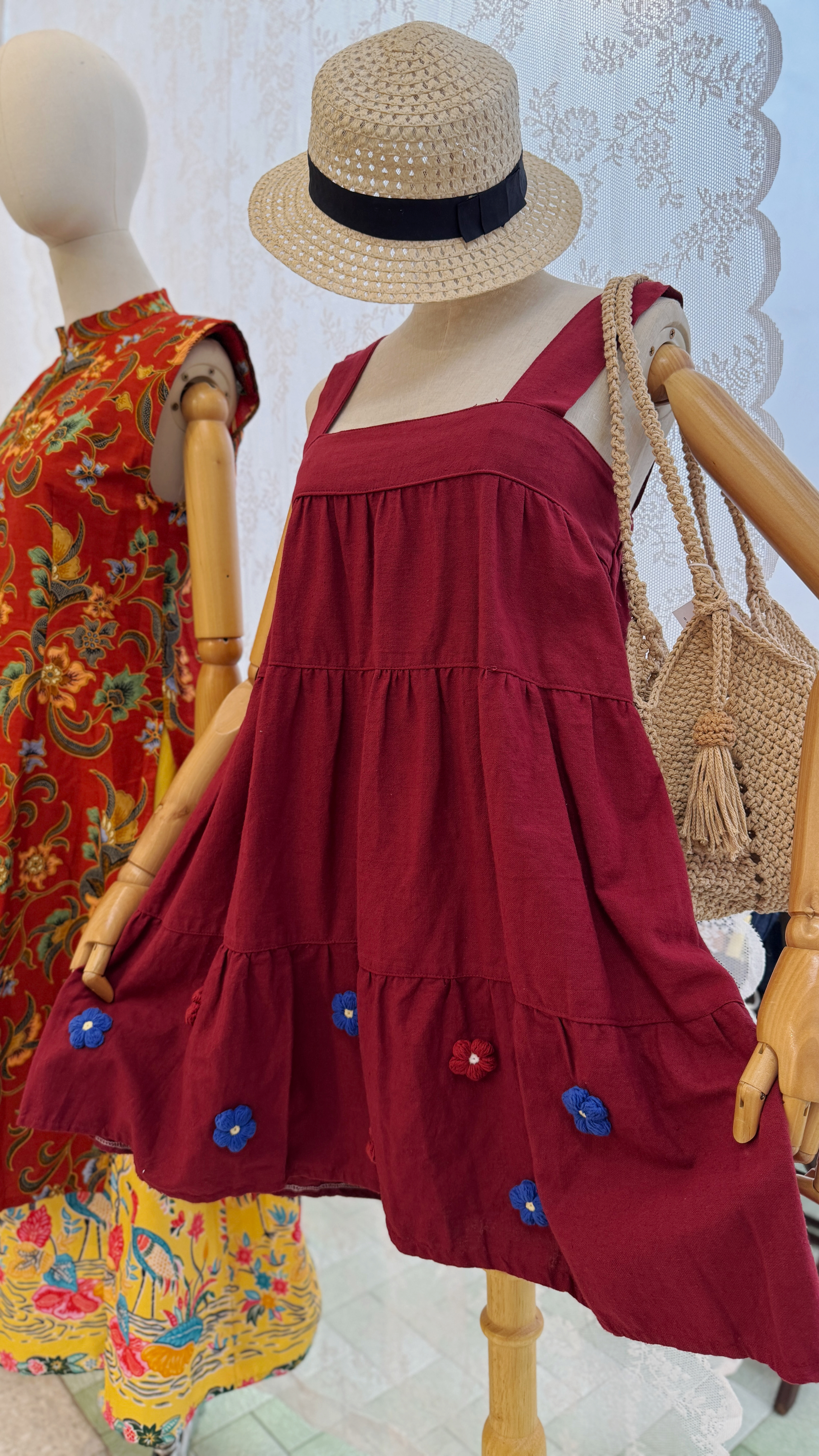 【限量定制款】 花落衣角棉麻连身裙