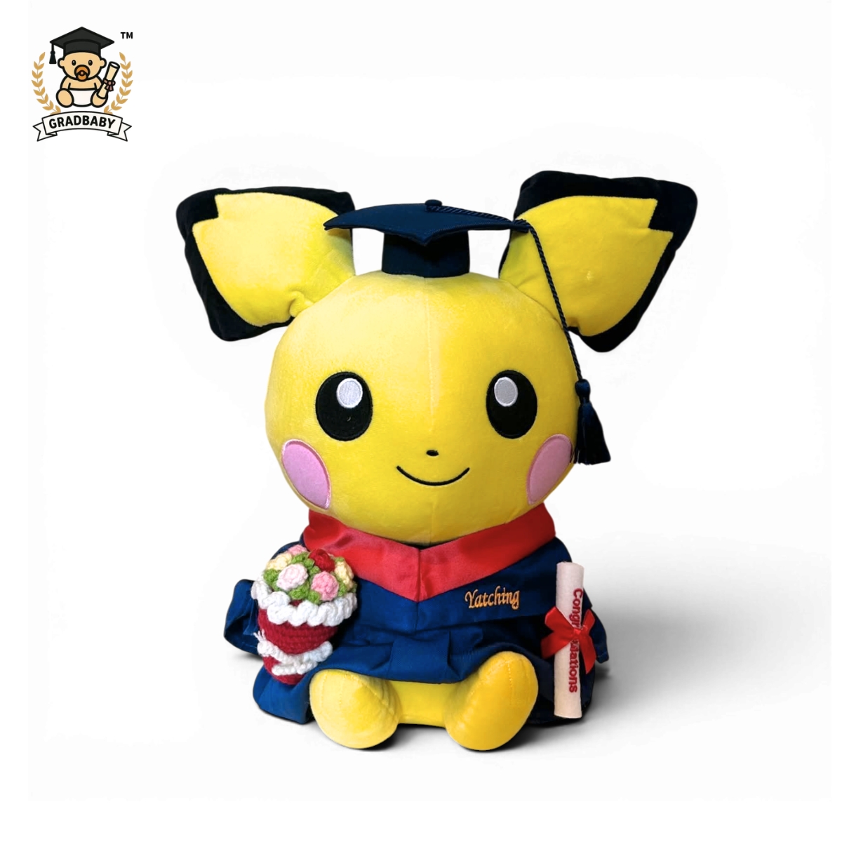 皮丘香港大學畢業公仔可加名 Pichu HKU畢業禮物公仔 正版香港現貨 Gradbaby 