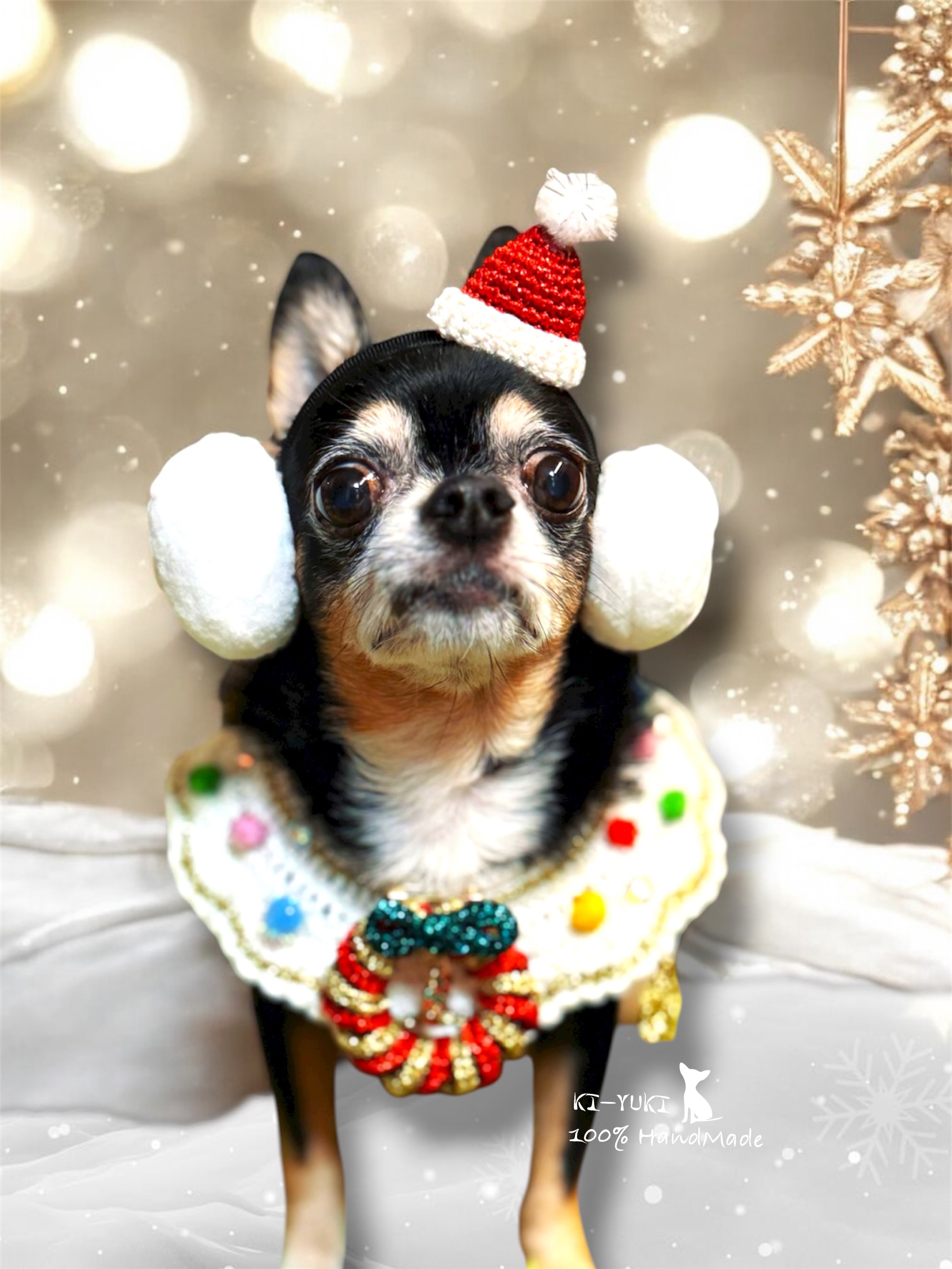 原創設計 寵物毛線編織手作 聖誕頸飾