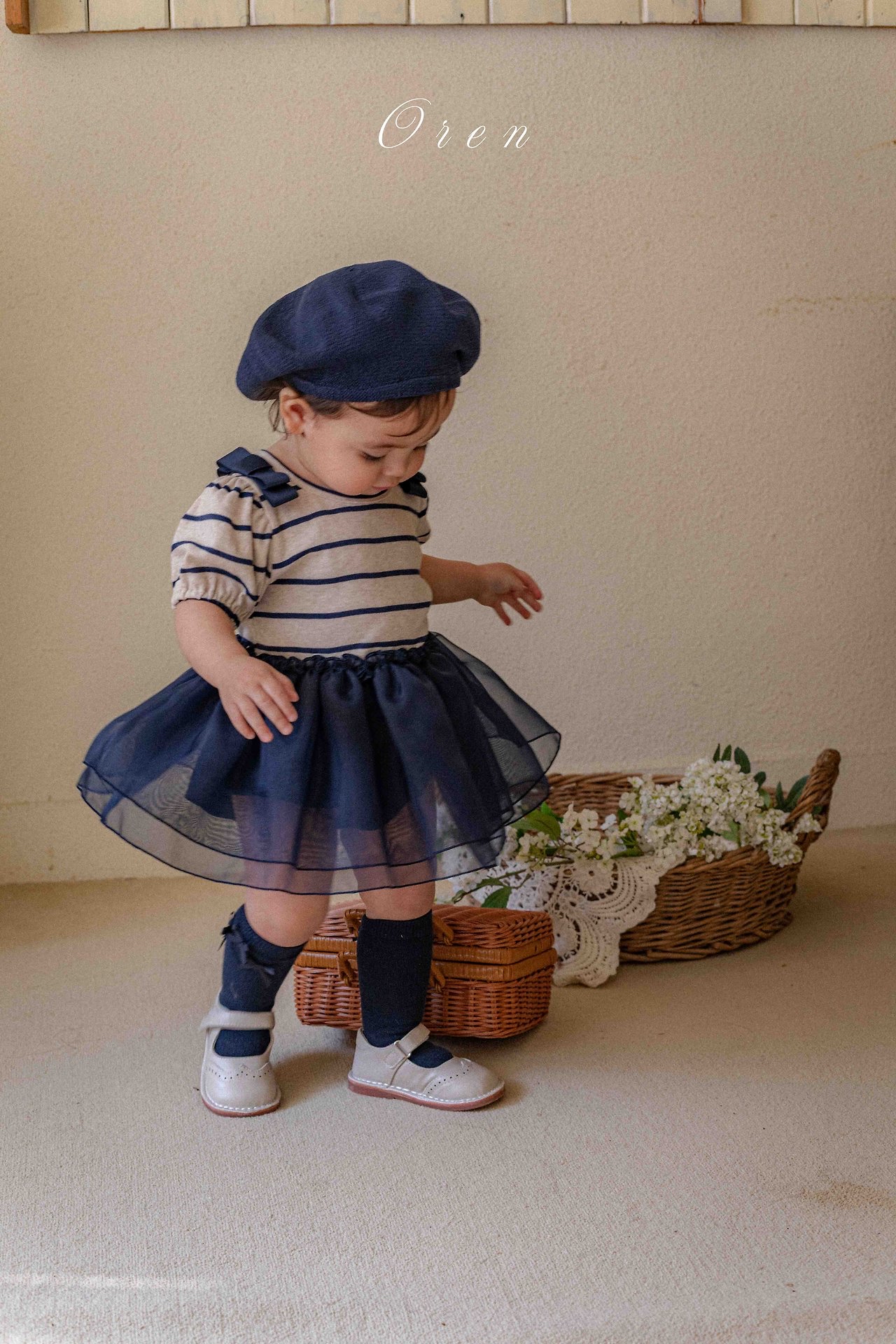 ☀️預訂 韓國直送☀️🇰🇷Oren Claire ST兩色條紋薄紗短袖包屁裙/上下套裝