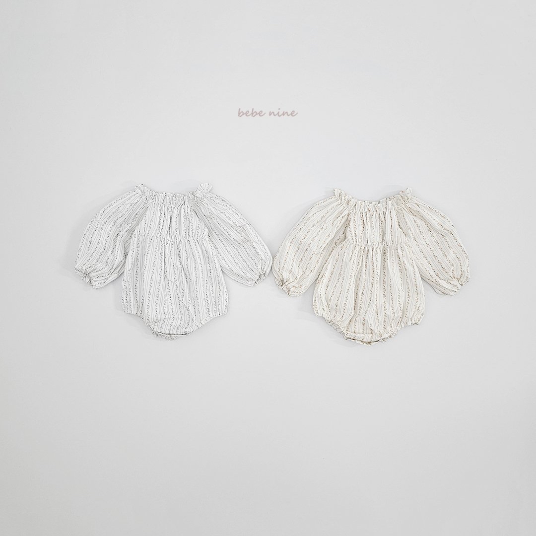 🌸預訂 韓國直送🌸🇰🇷Bebenine兩色碎花條紋寬鬆長袖包屁衣