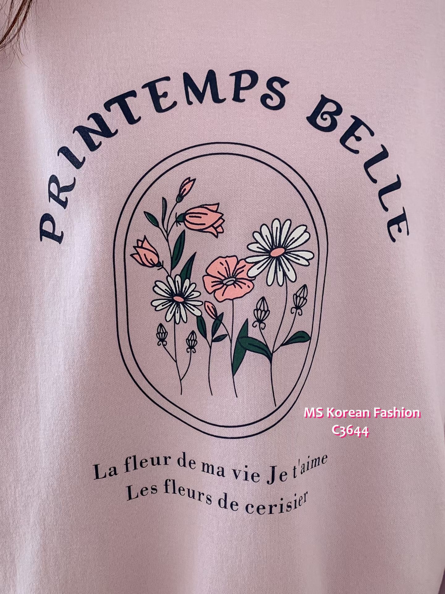 C3644 韓國🇰🇷靚色花花print衛衣