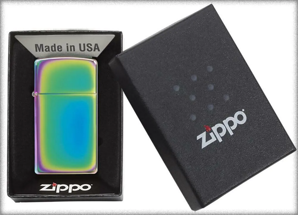 美國製造 | 香港Zippo指定經銷商 Zippo 20493 纖薄光譜打火機 – 高光變色虹光 (纖薄多色版)Slim Spectrum Lighter – High Polish Iridescent Rainbow Finish