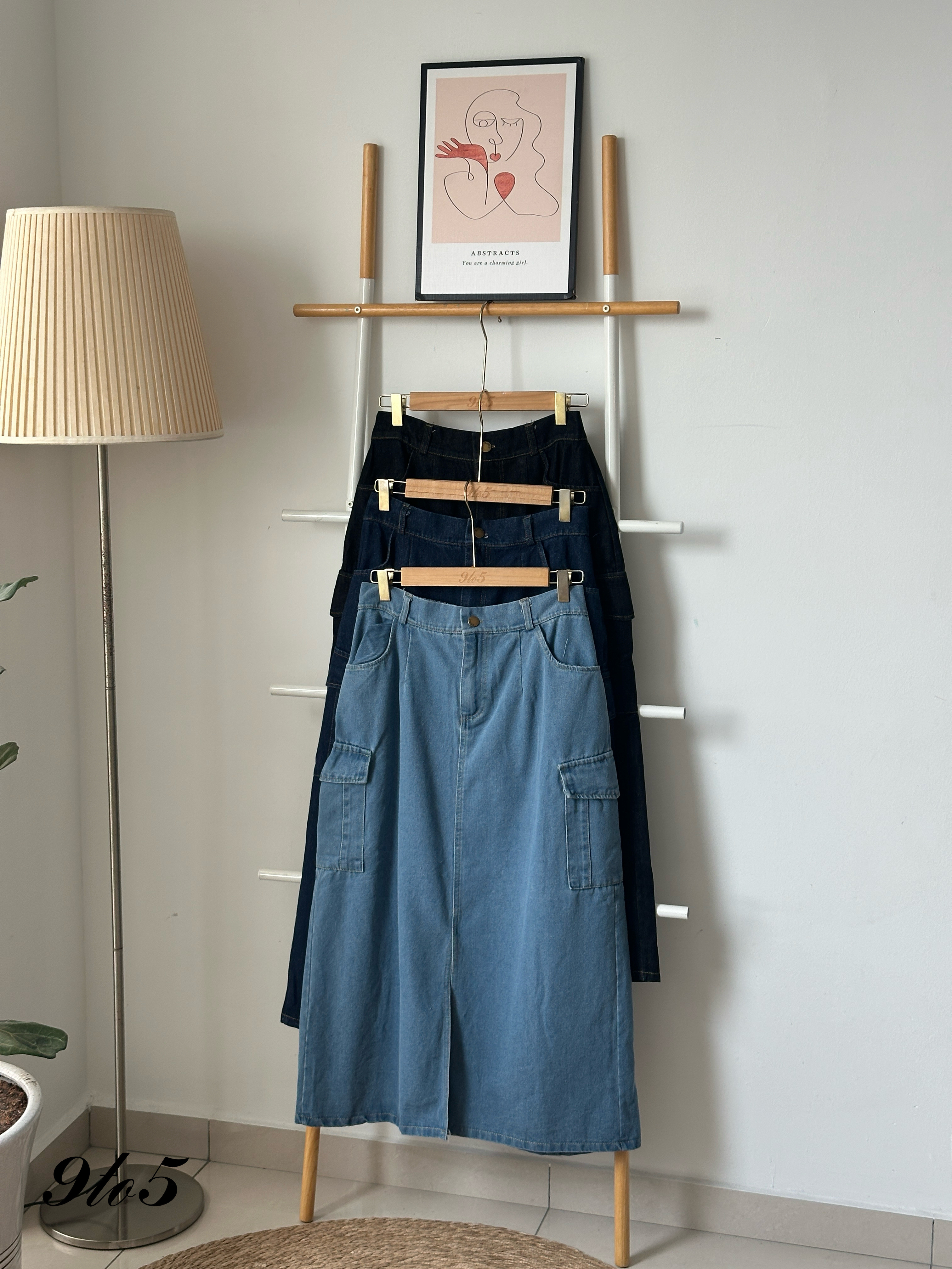 S1843 A Line Denim Skirt - 3 Colors 