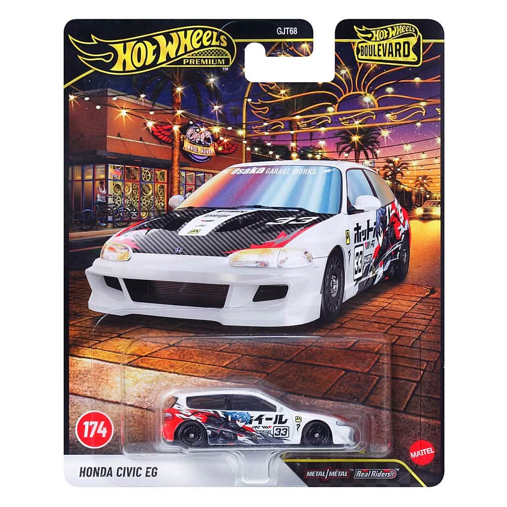 【預訂 Pre-Order】 Hot Wheels Premium Boulevard of 2027 Mix 2 #171-175 Set of 5: McLaren Solus GT / Nissan Skyline GT-R V-Spec II (BNR34) / Volkswagen Samba Bus / Honda Civic EG / 2021 Jeep Wrangler 392 Rubicon