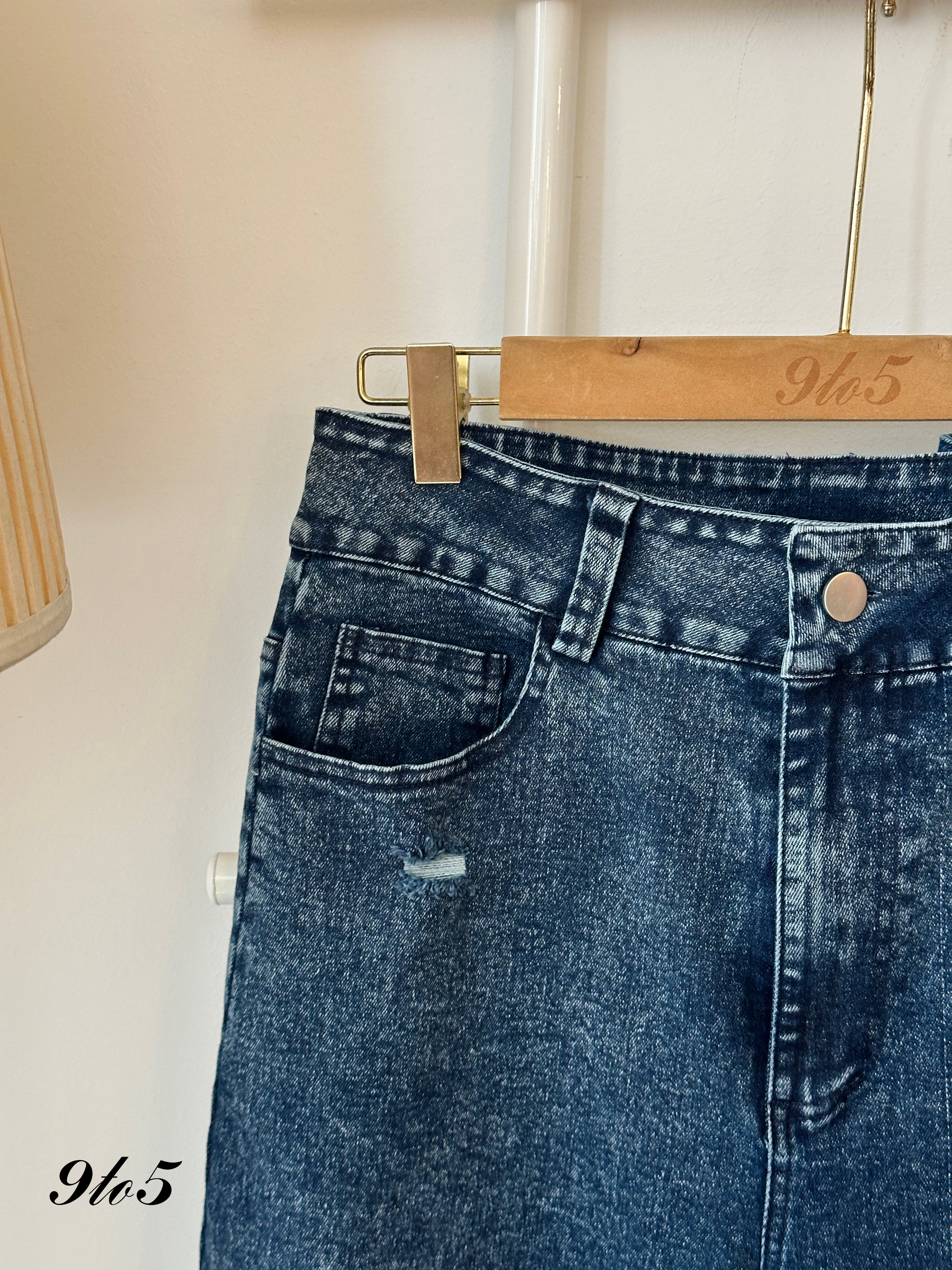 S1781 Denim Long Pants - Blue & Dark Blue