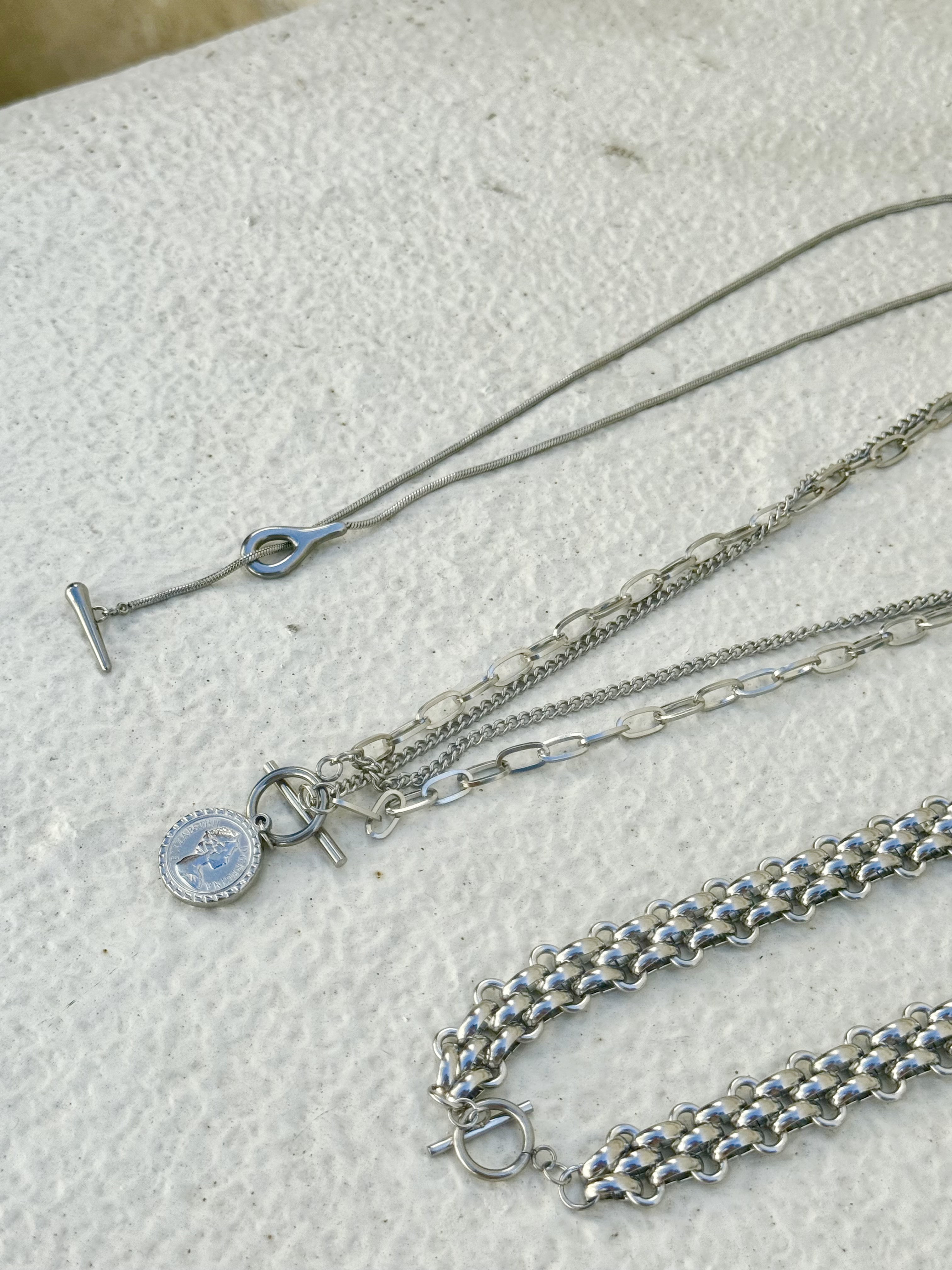 Sliver thick stainless necklace