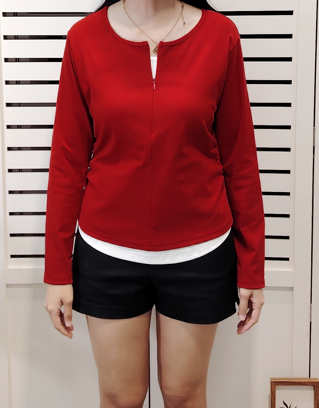 M2886 Half Zip Two Tone Cotton Tee