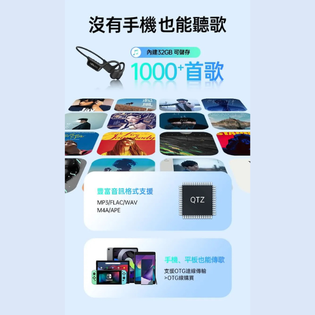 PowerRider CS10 MP3 防水骨傳導藍牙耳機 
