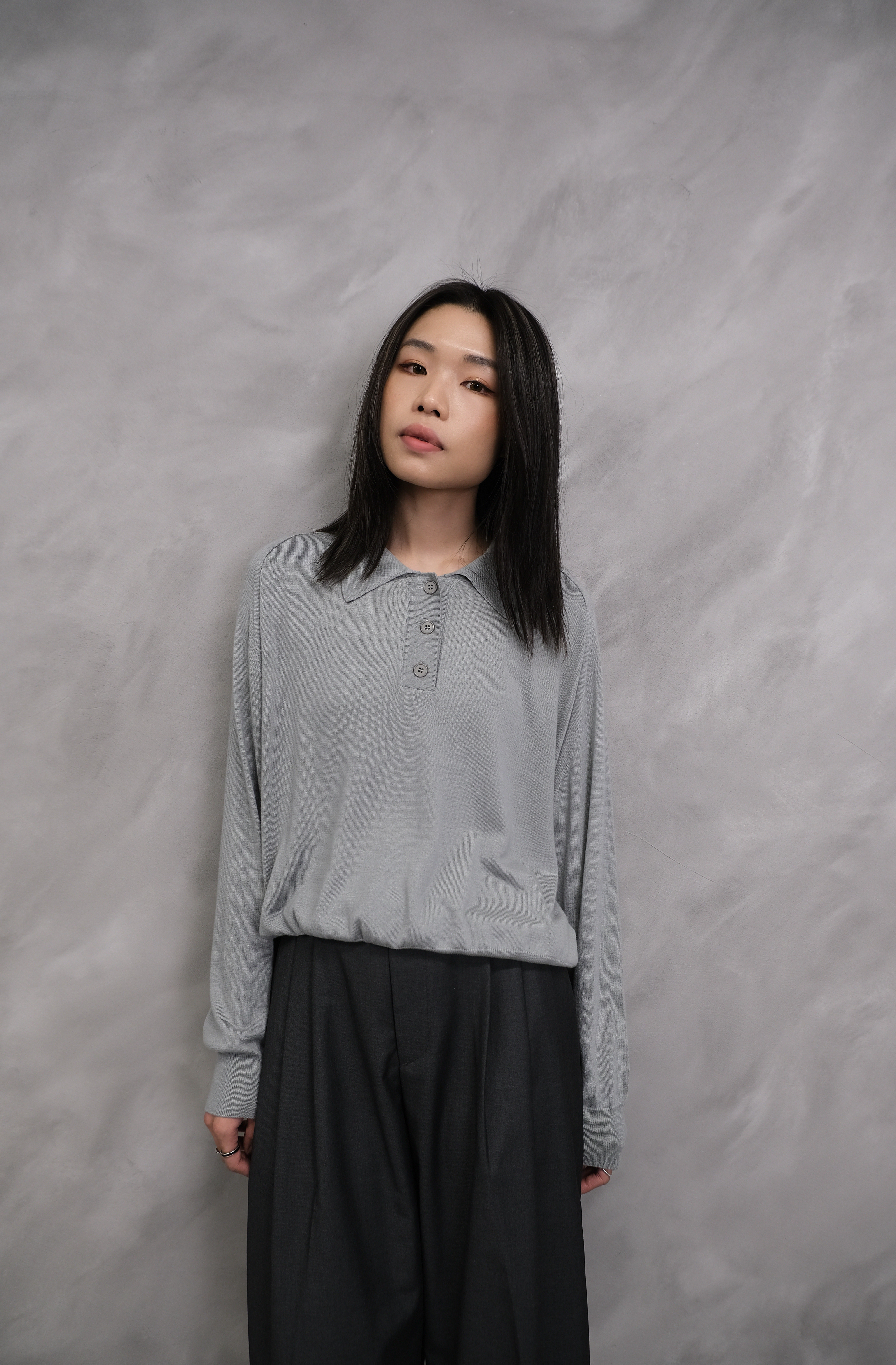 Soft knit polo shirt #top105