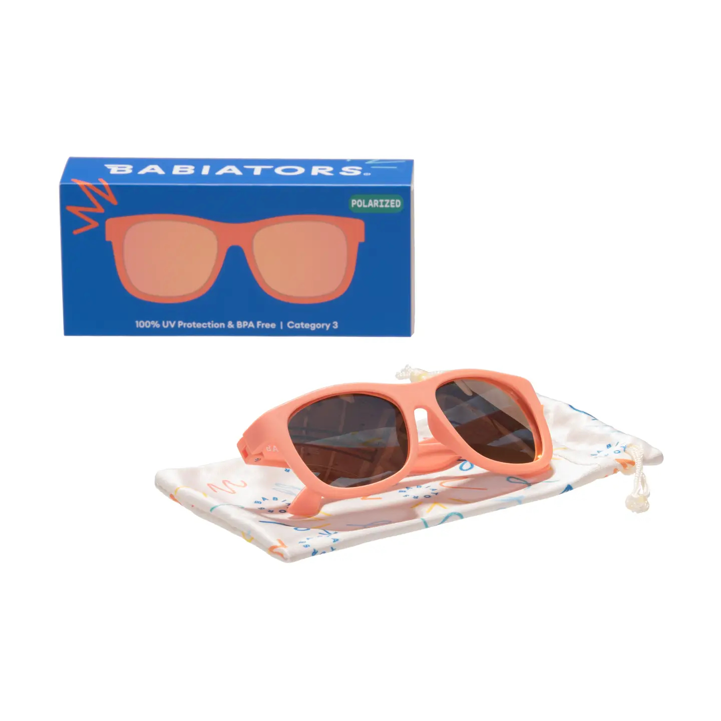 Perfect Papaya Polarized Kid Sunglasses w/ Peach Mirror Lens