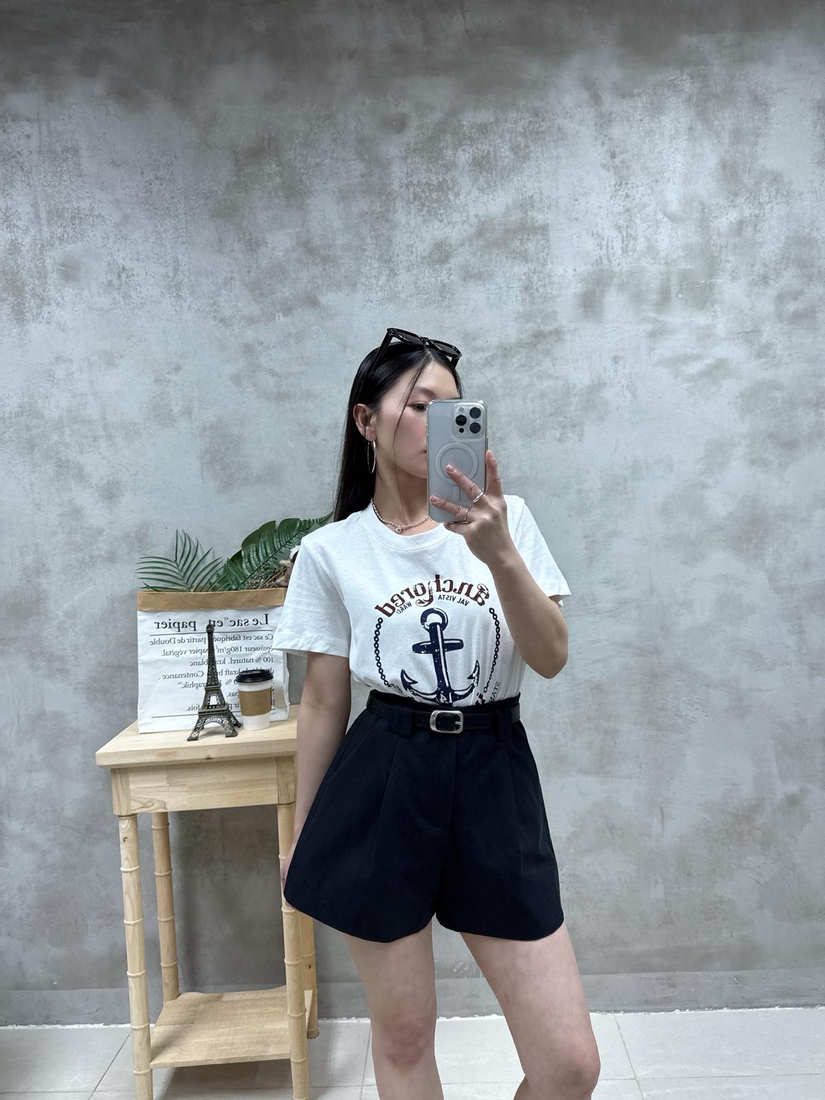 D06 連Belt打褶短褲