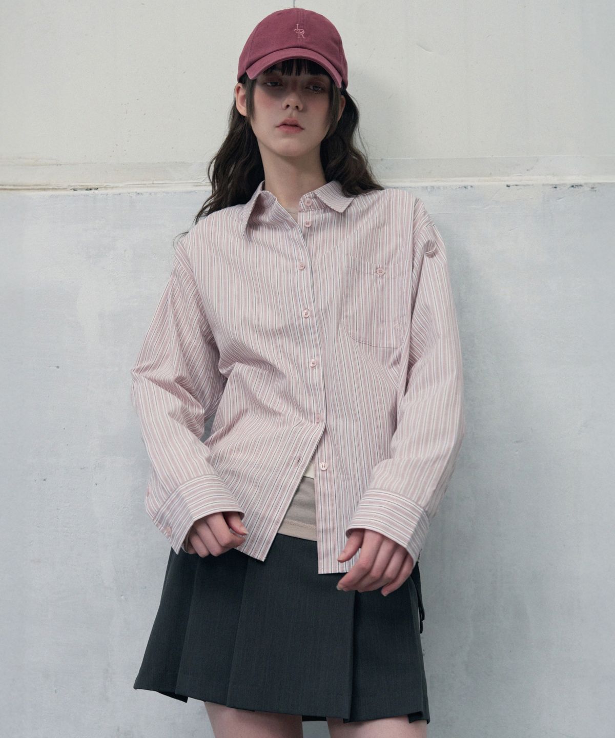 🇰🇷訂購｜LEATHERY｜Small logo stripe cotton shirt 2色