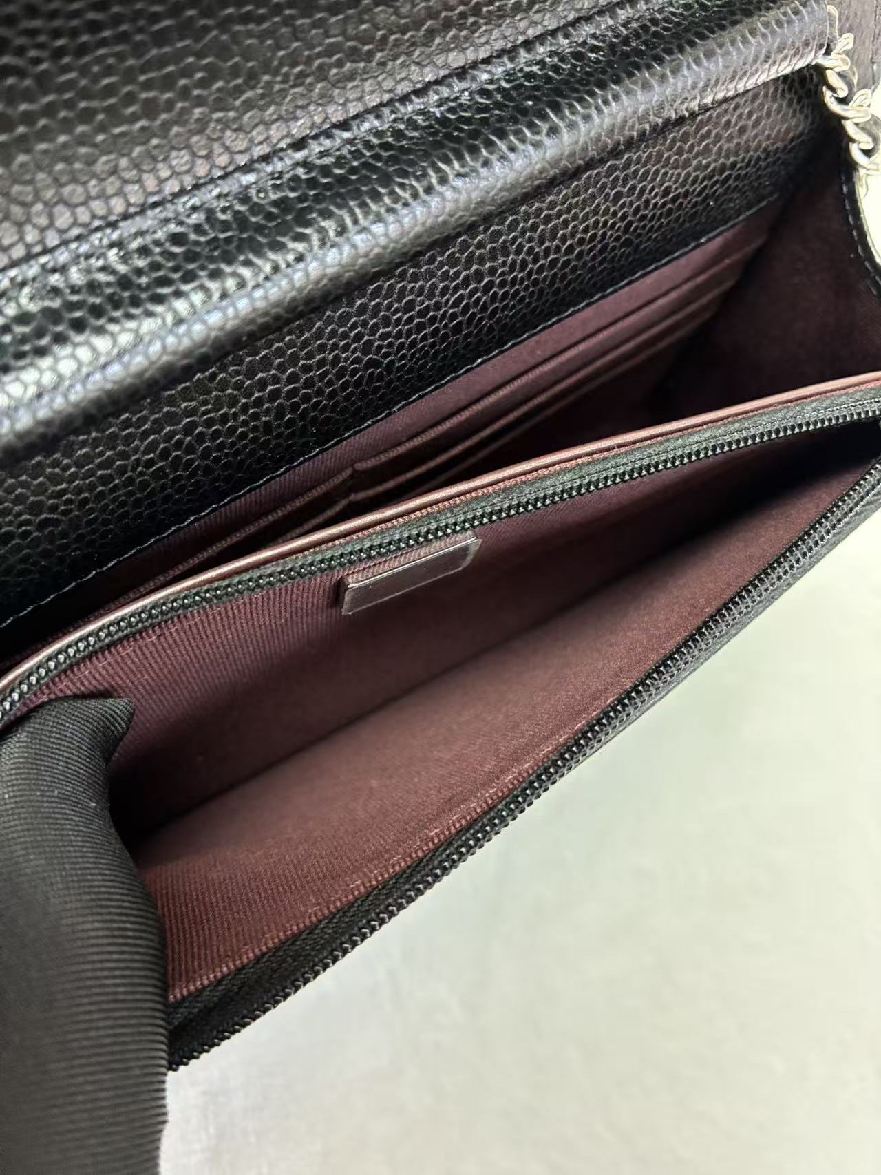 Chanel香奈兒 WOC黑銀荔枝皮.Fullset 附送護袋三寶