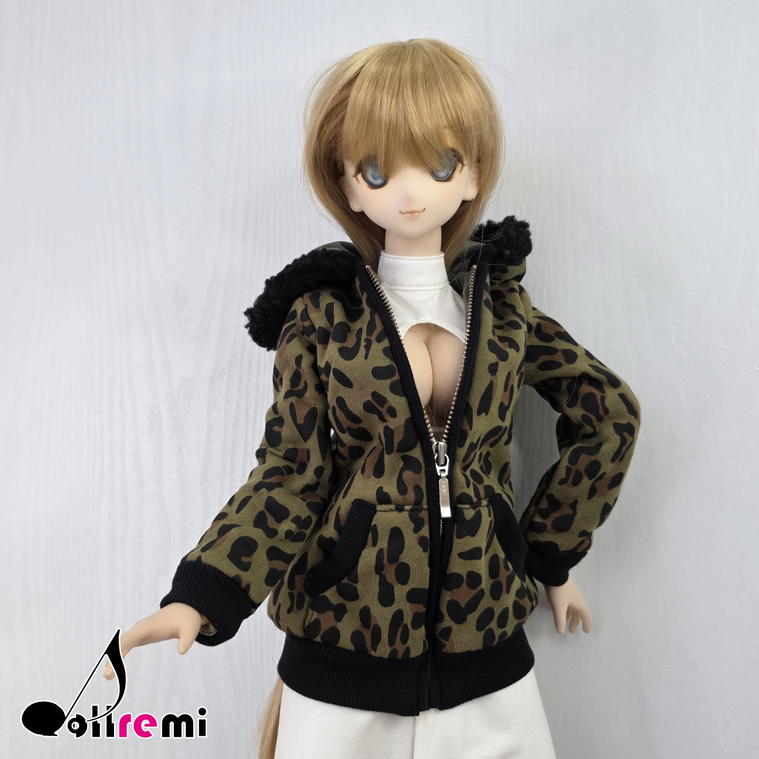 【dollremi】(DD0570) 豹紋有耳連帽外套 Leopard print hooded jacket with ears