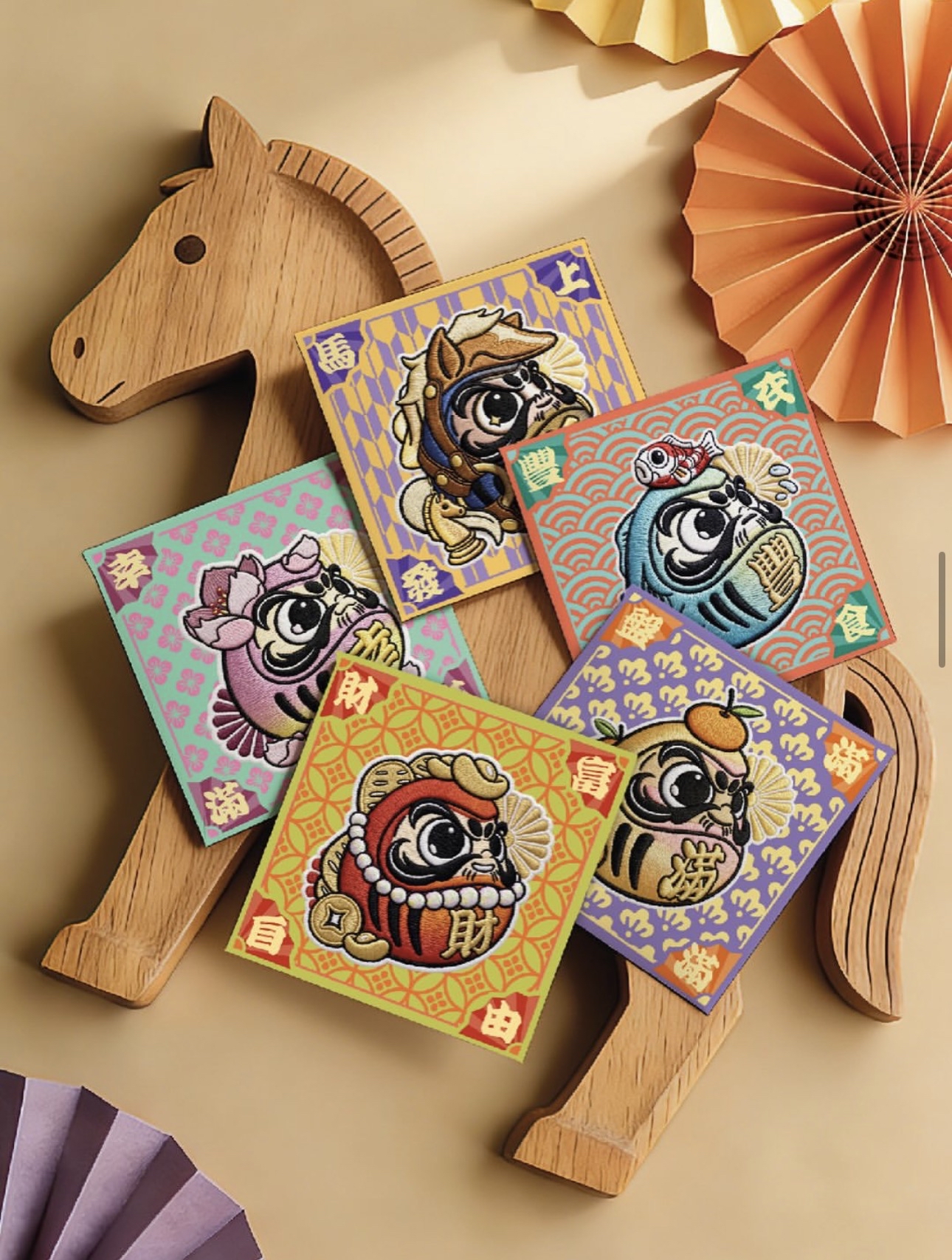 刺繡印花達摩開運利是封