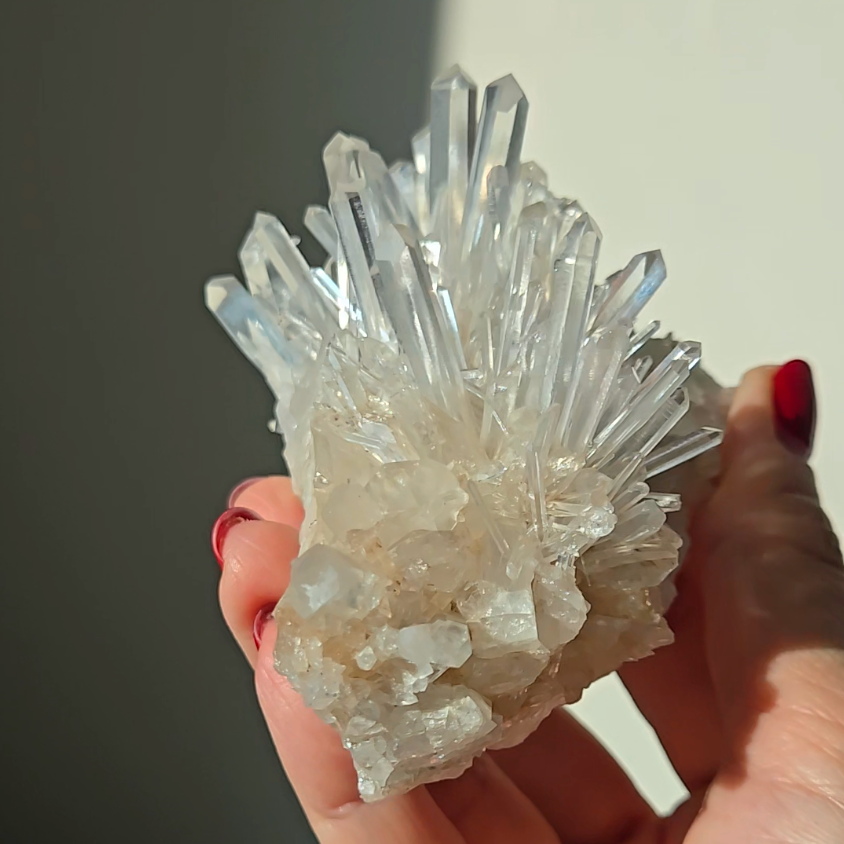 Blue smoke Lemurian needle quartz cluster - LQ545