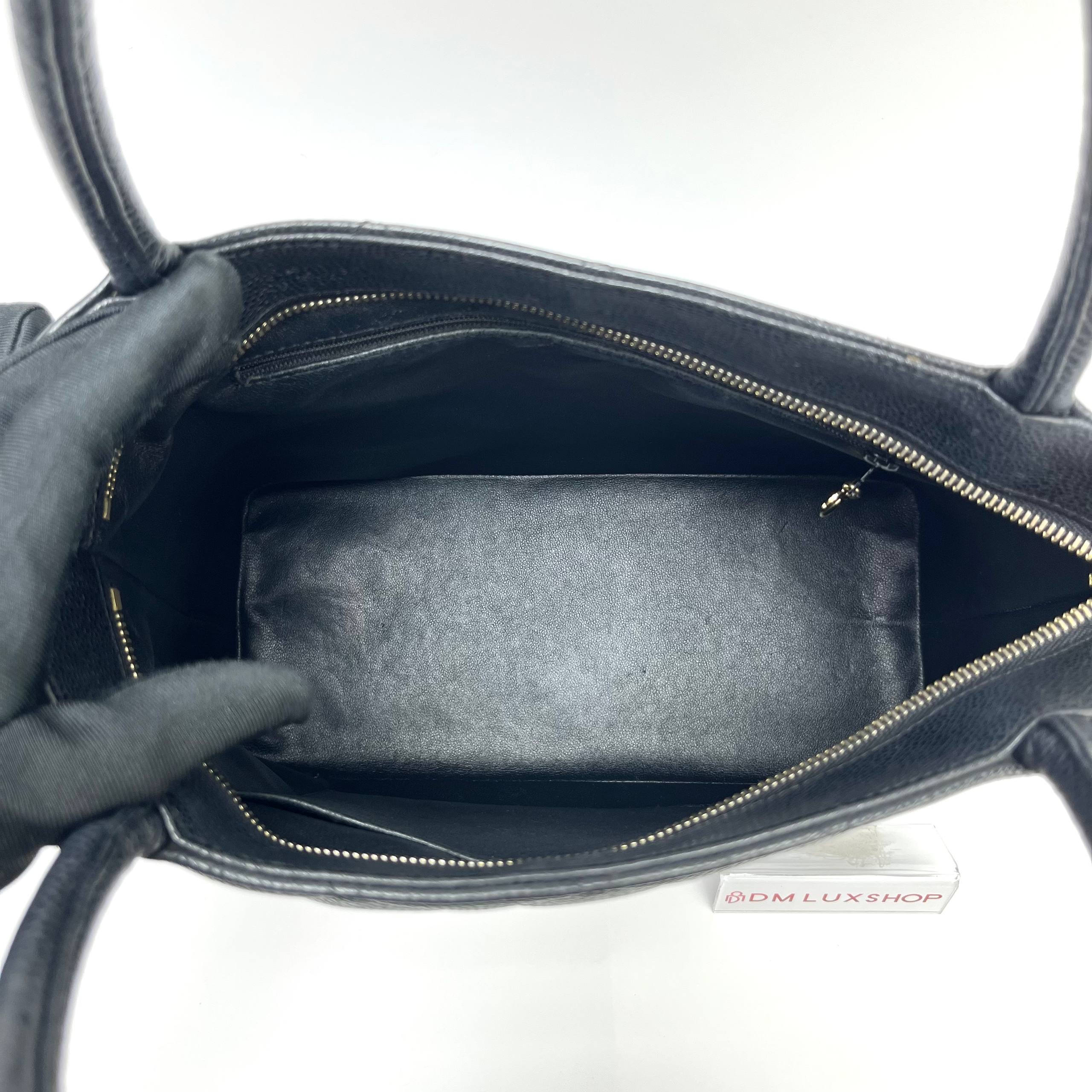 Chanel Black Caviar Medallion Tote Bag GHW (Serial 10, Year 2006)