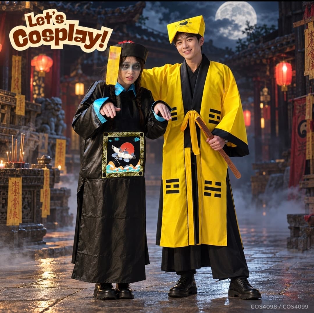 萬聖節情侶裝 道士殭屍搞笑角色扮演服 Halloween Couple Costume 香港現貨 CPL1008