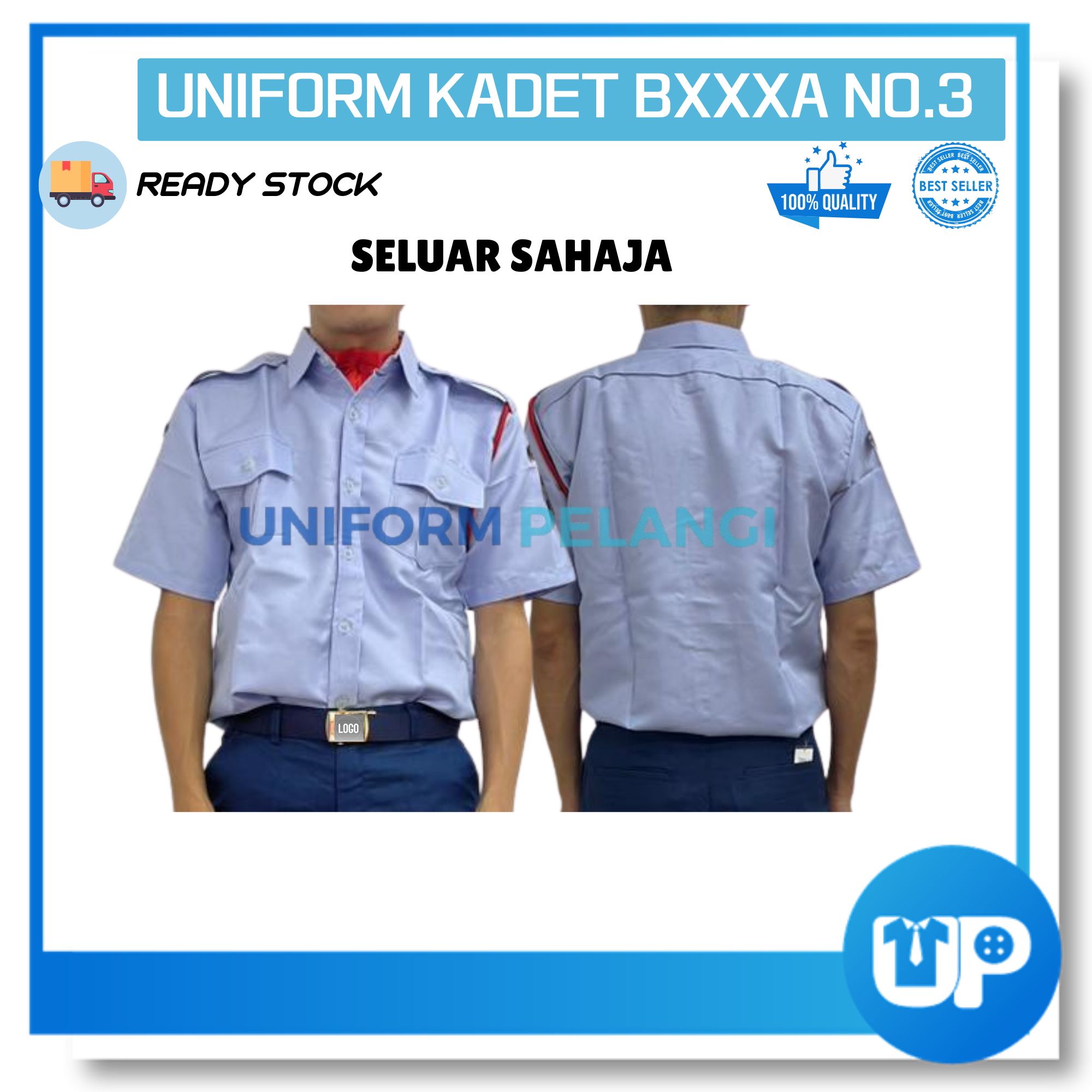 Baju Kadet BOMBA NO.3 Biru Lengan Pendek dan Panjang Uniform Seragam Kookurikulum