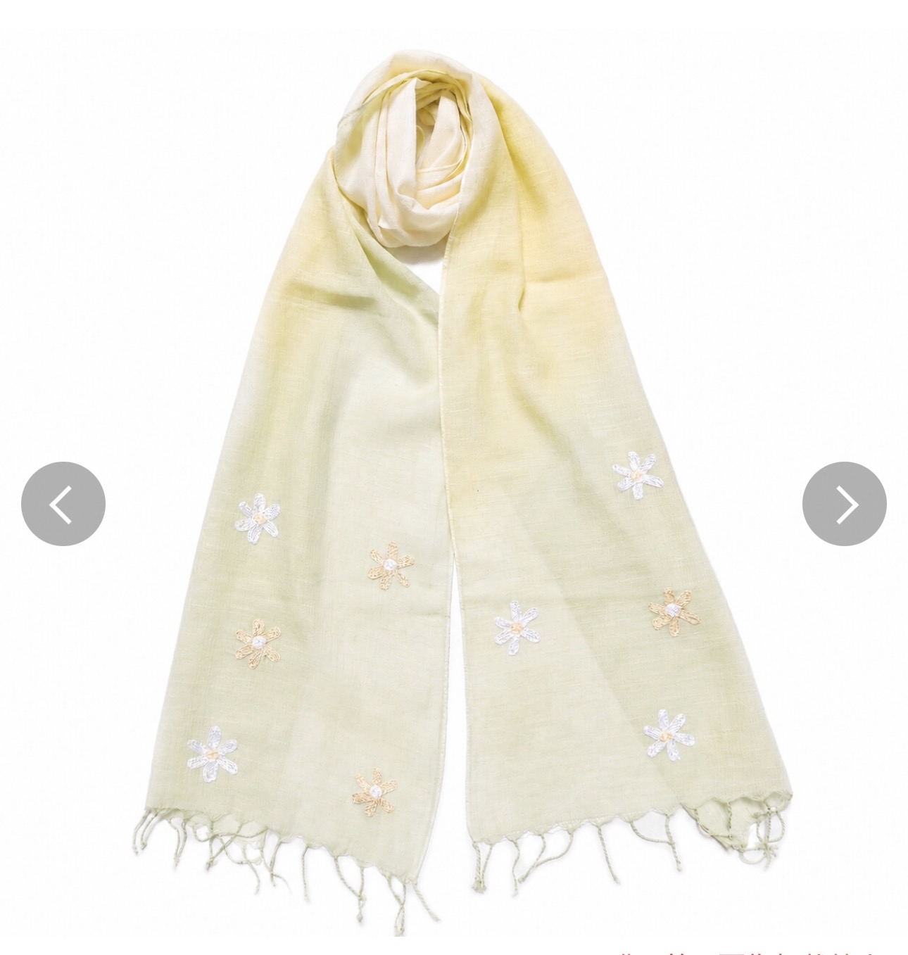 日本進口IORI刺繡花朵輕薄圍巾