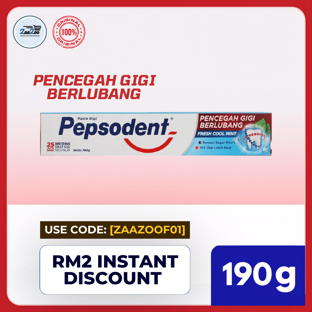 Pepsodent Toothpaste 190g -  Fresh Cool Mint