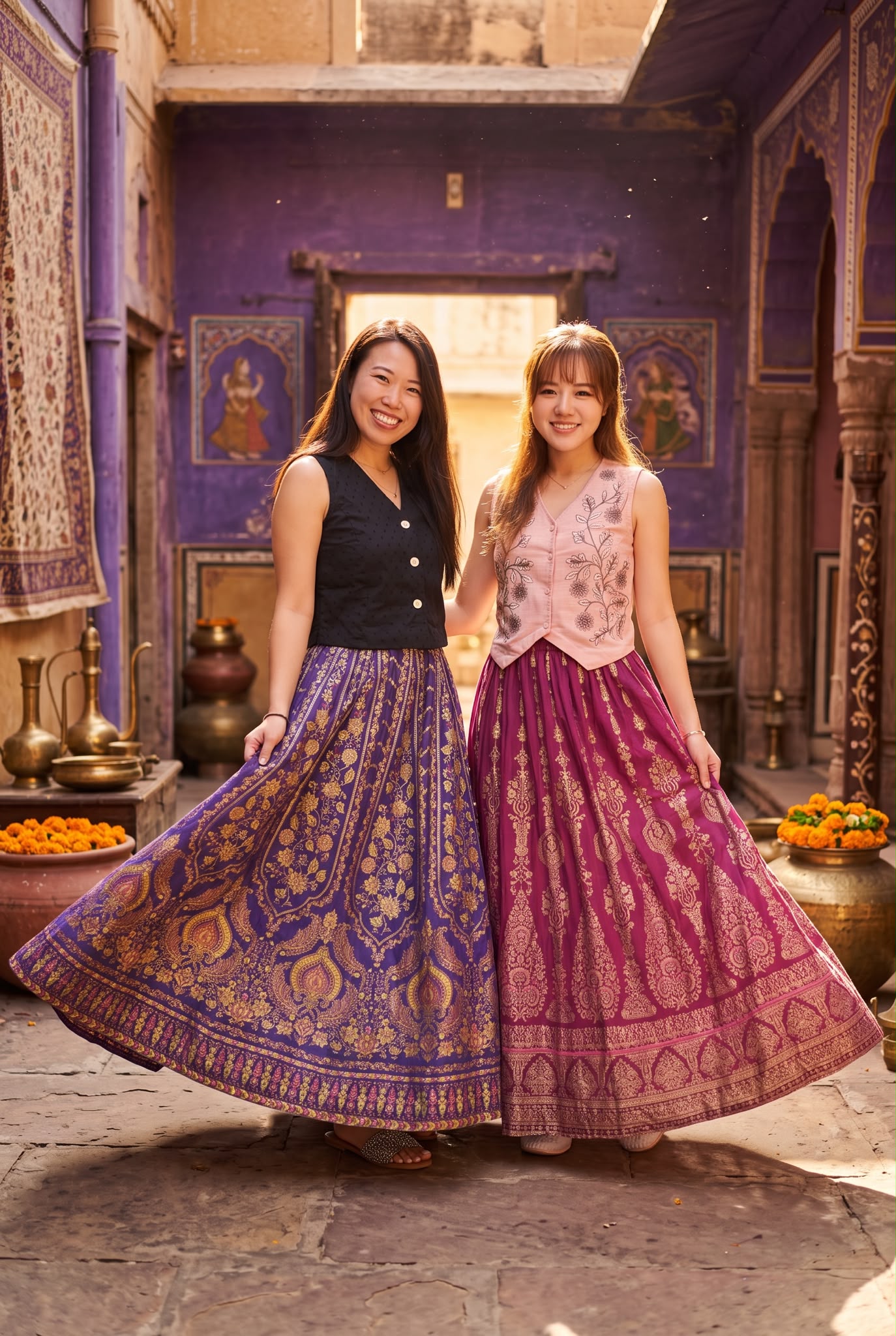 2977 Purple Ruby Foil Stamping Skirt 40"