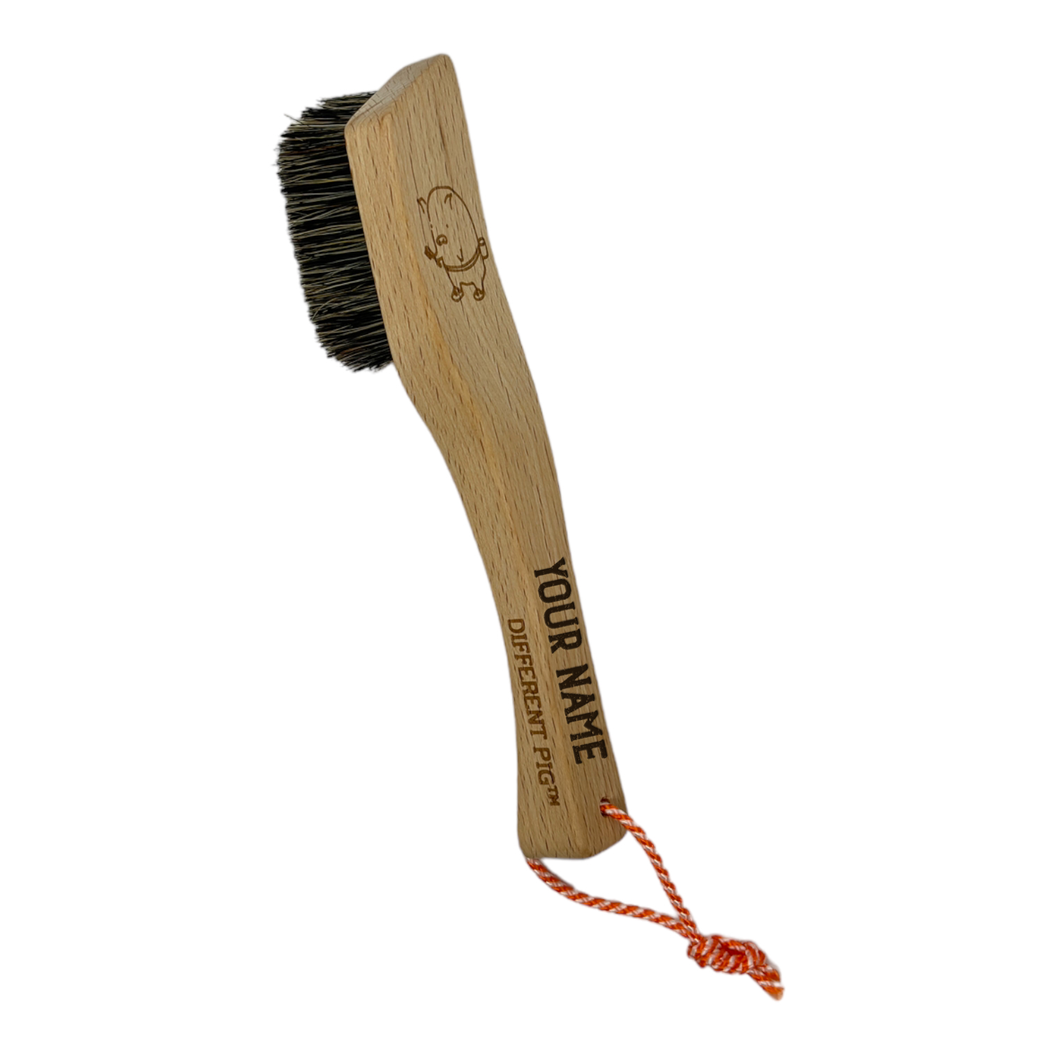 【來字刻名】𝗗𝗜𝗙𝗙𝗘𝗥𝗘𝗡𝗧 𝗣𝗜𝗚™ OG brush with name carving 刻名大豬掃連掛繩